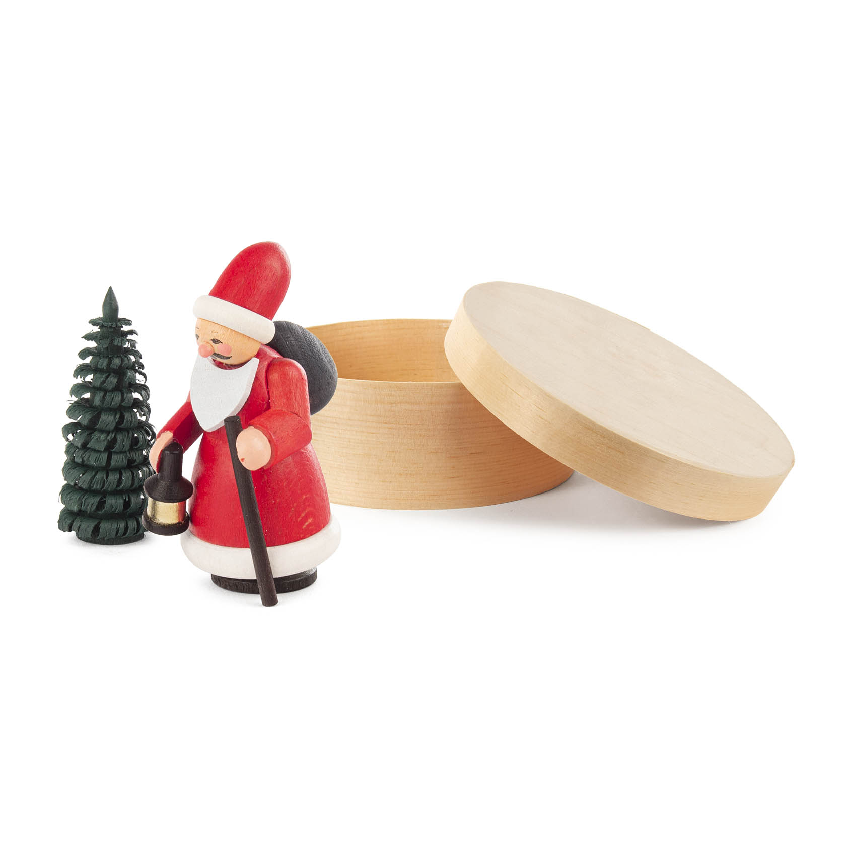 Spandose Weihnachtsmann mit Baum
