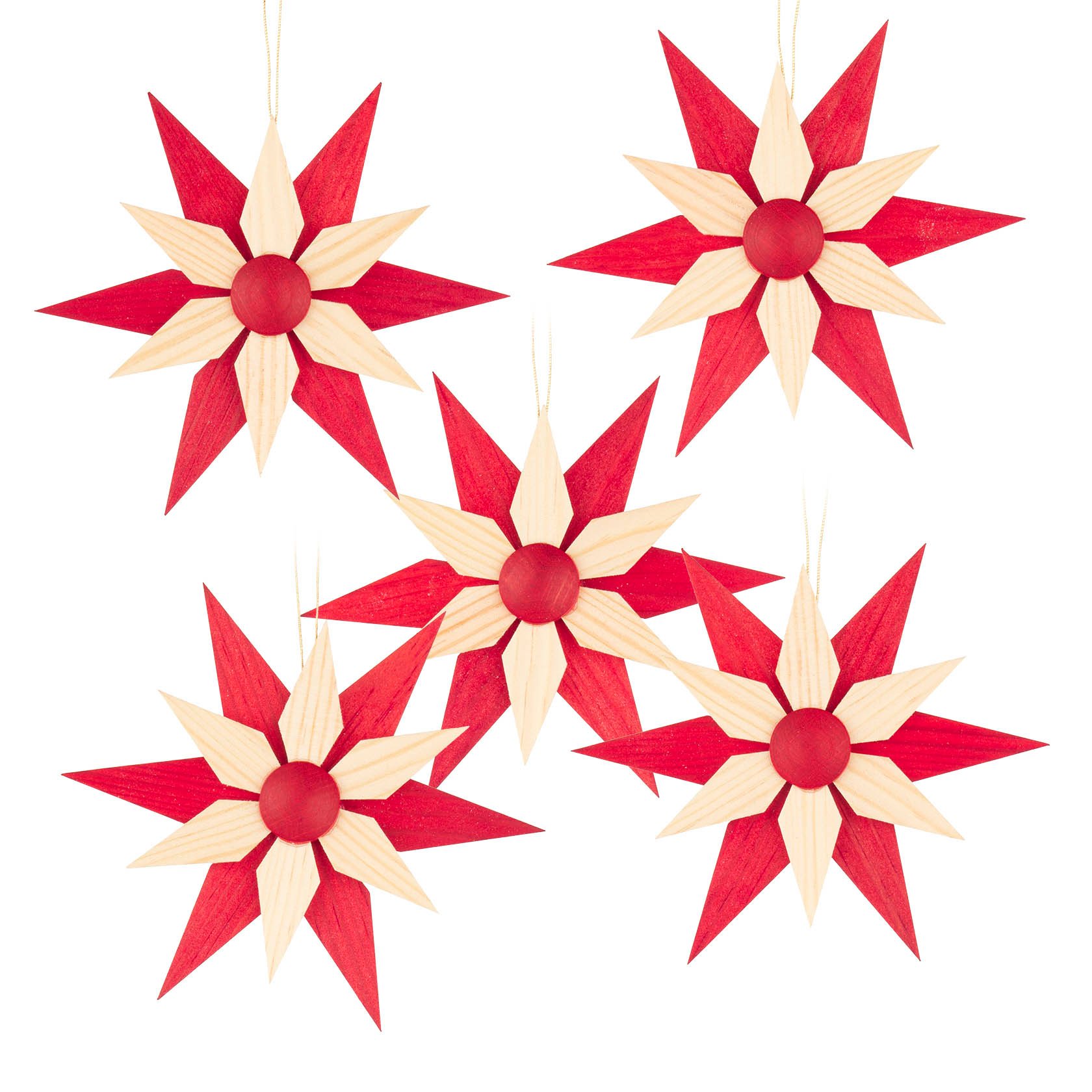 Behang Holzstern rot/natur (5) im Dregeno Online Shop günstig kaufen