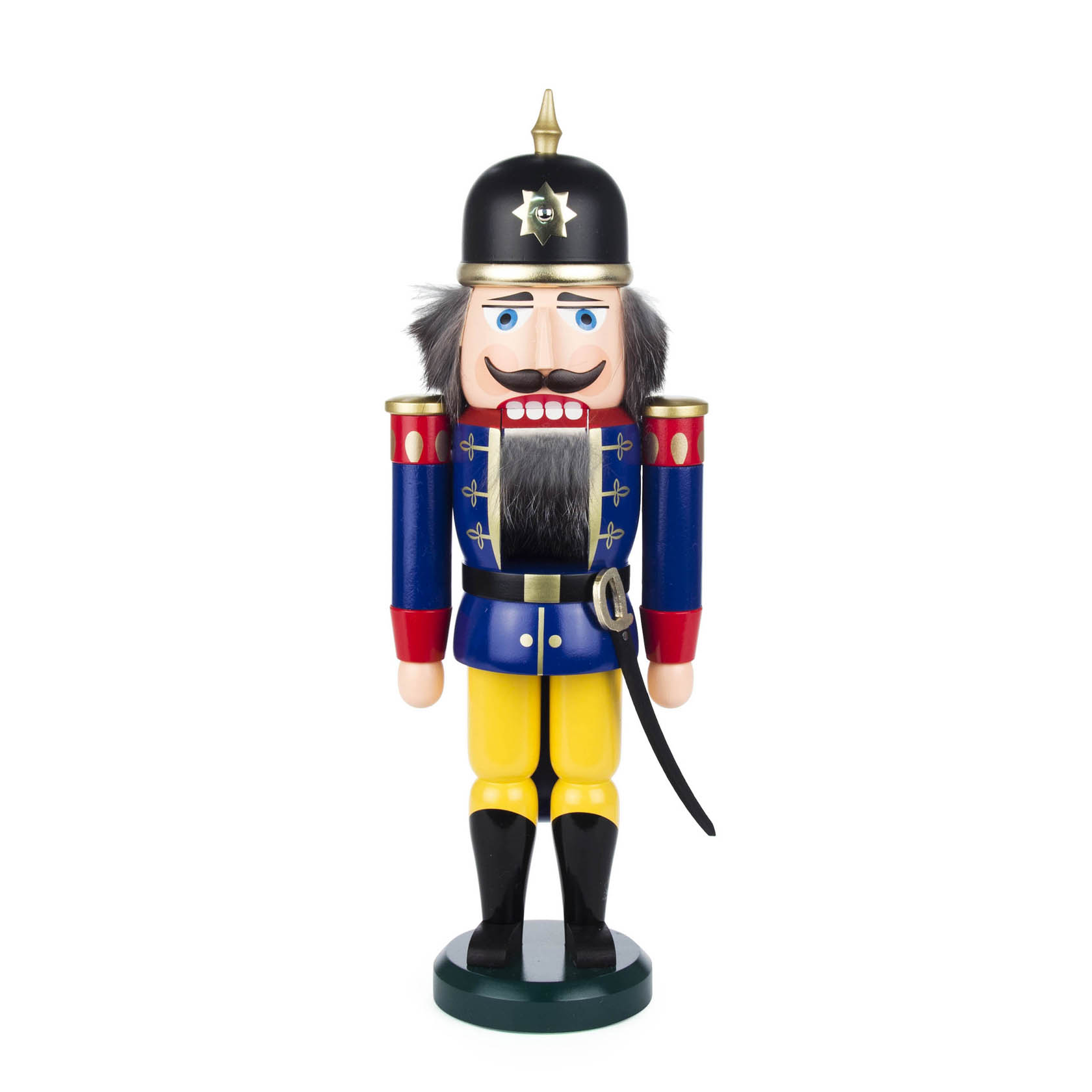 Nussknacker Soldat blau-gelb, 37cm