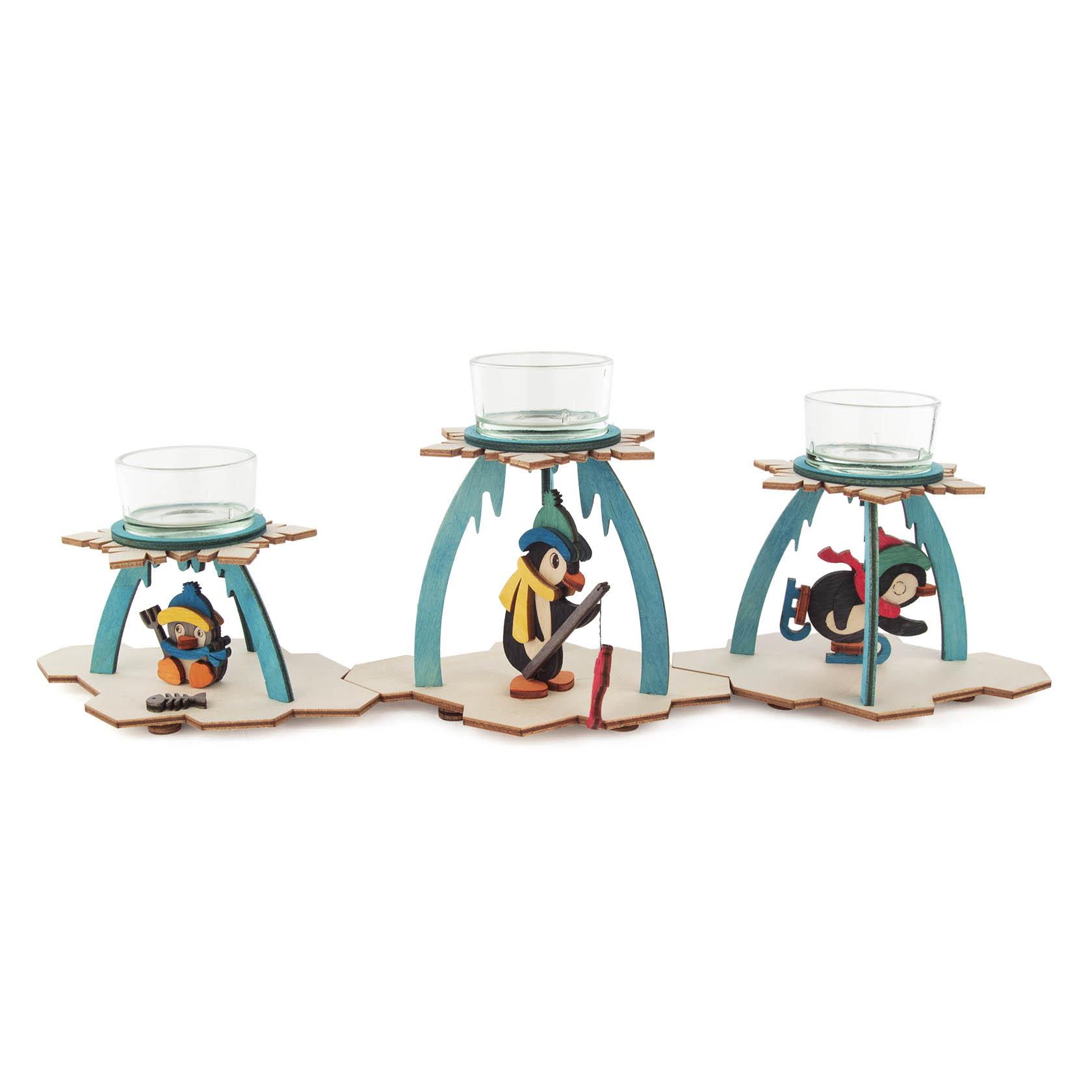 Bastelsatz Teelichthalter 3 Pinguine
