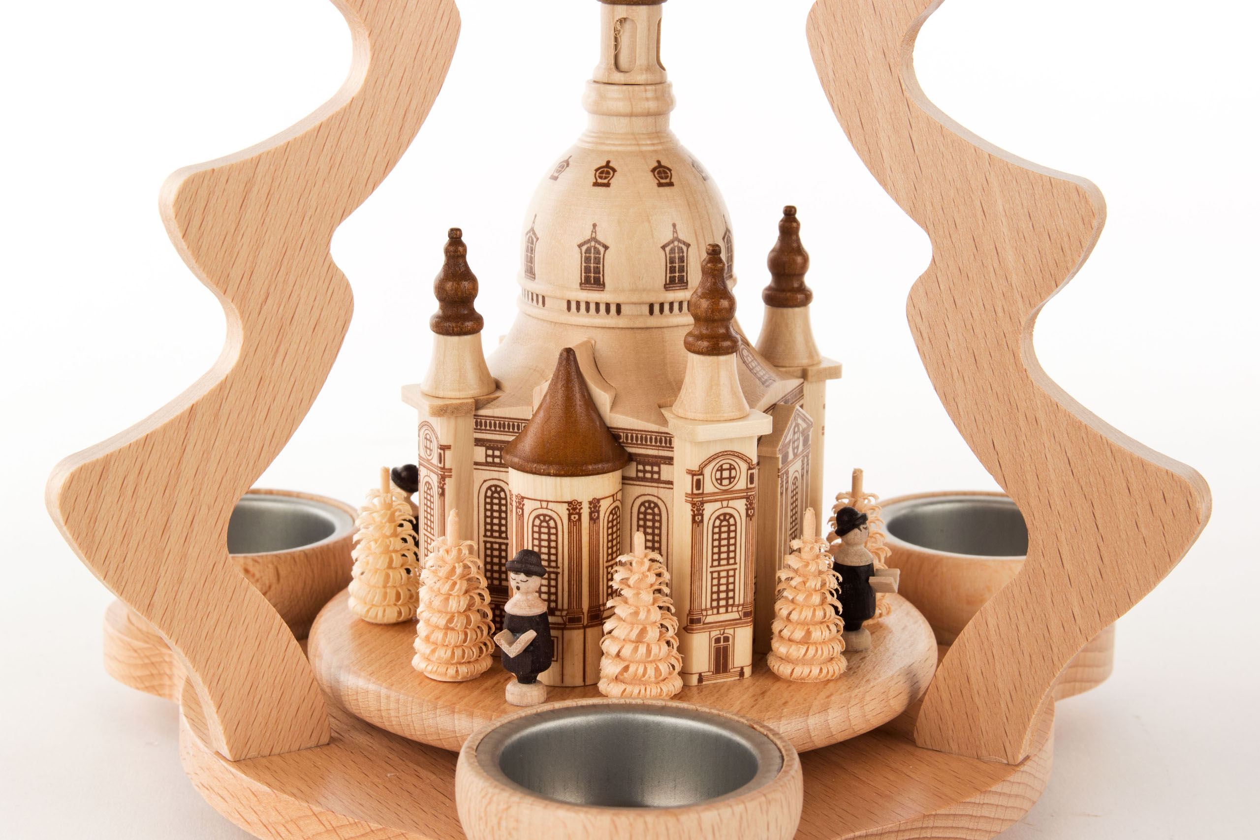 Pyramide mit Dresdner Frauenkirche, für Teelichte 