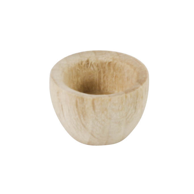A small, round, unfinished wooden holder designed to fit a 10mm doll candle securely.