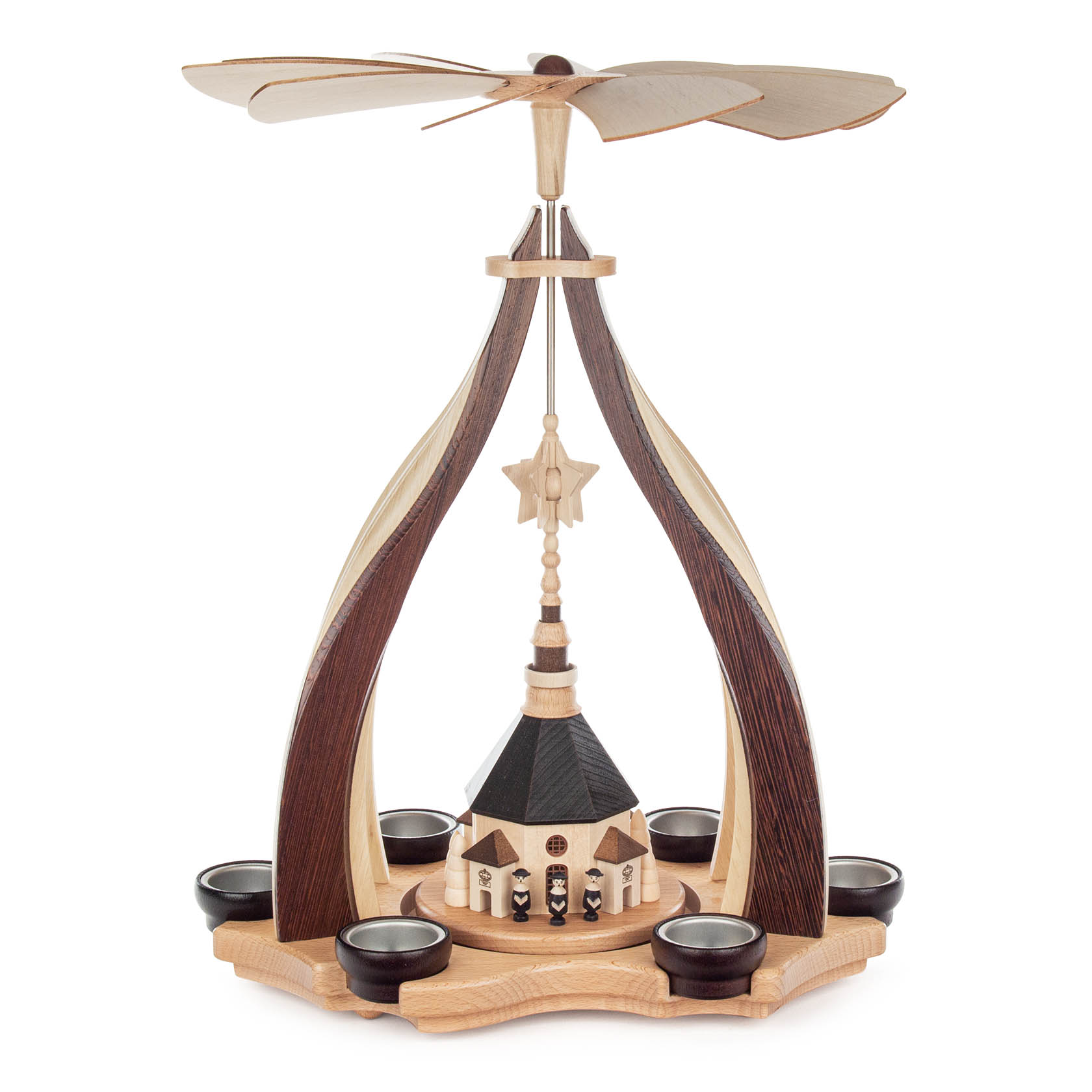 Pyramide "Seiffener Kirche" Wenge, für Teelichte im Dregeno Online Shop günstig kaufen