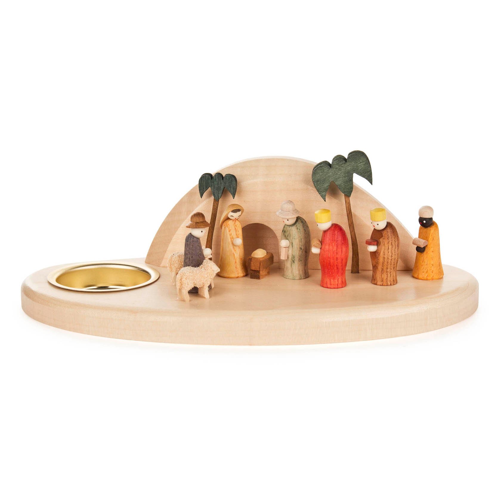 Miniatur Krippe "Weihnachtsabend" mit Teelichthalter im Dregeno Online Shop günstig kaufen