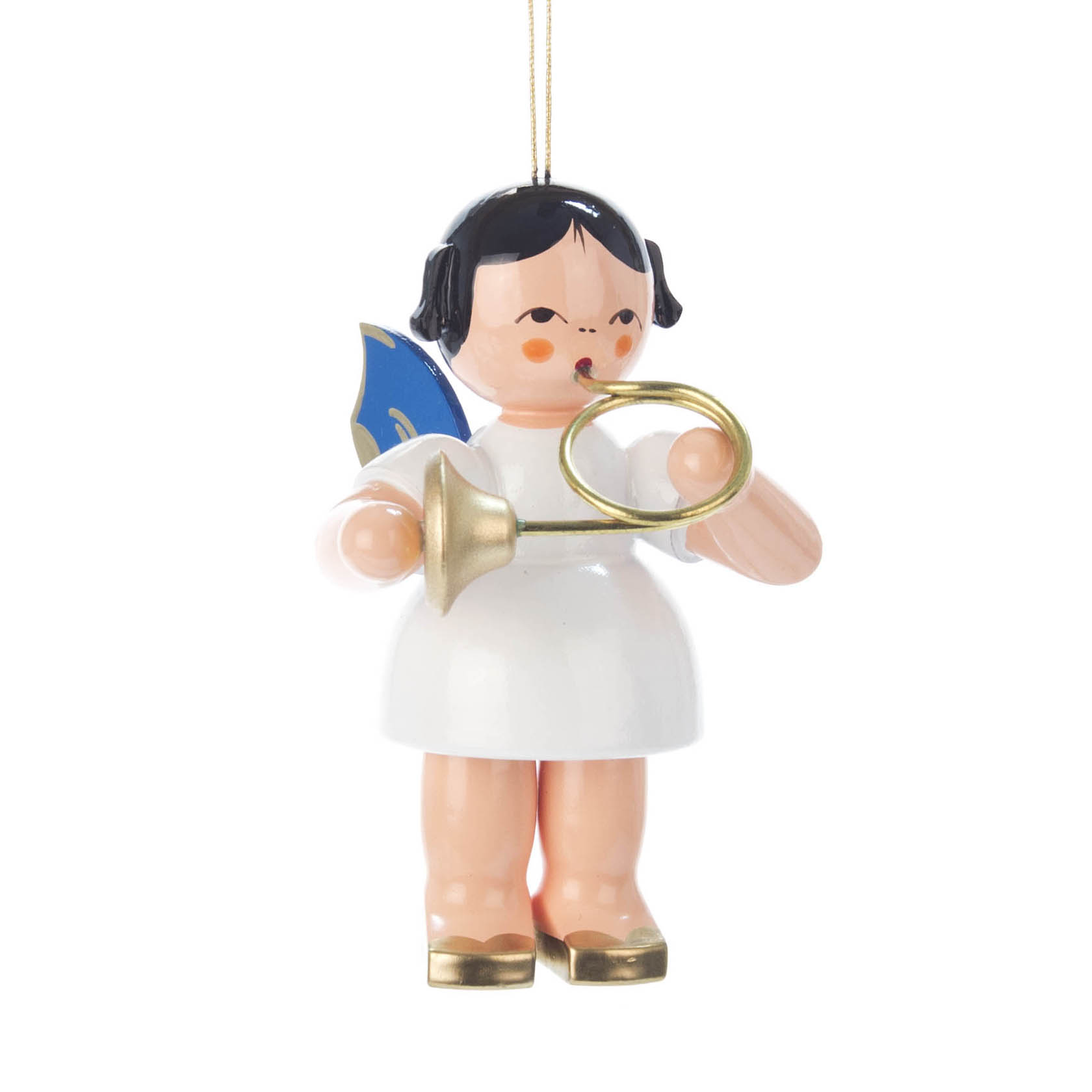 Behang Engel mit Waldhorn, groß, blaue Flügel im Dregeno Online Shop günstig kaufen