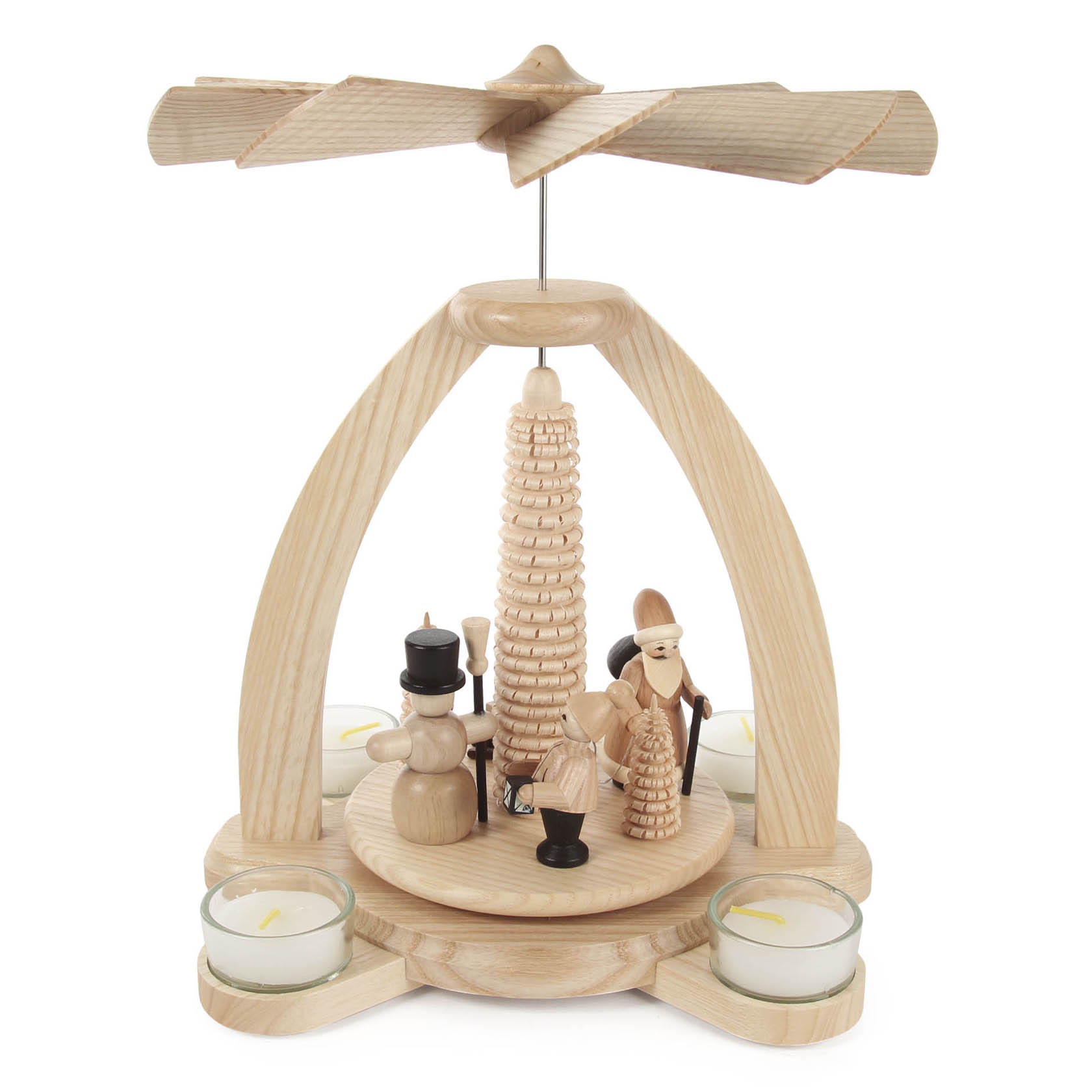 Pyramide mit Weihnachtsmann und Schneemann, für Teelichte im Dregeno Online Shop günstig kaufen