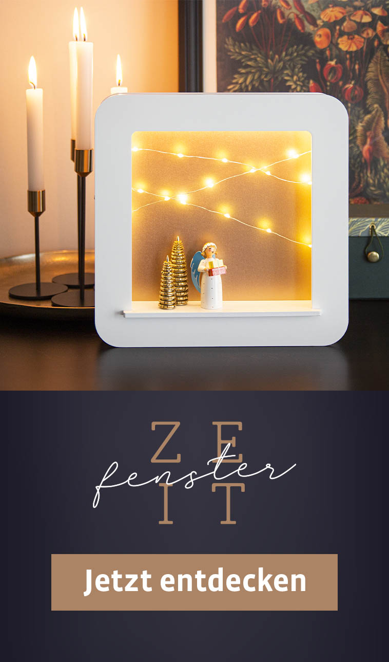 Deko-Rahmen "Zeitfenster" mit Engel und Bäumchen