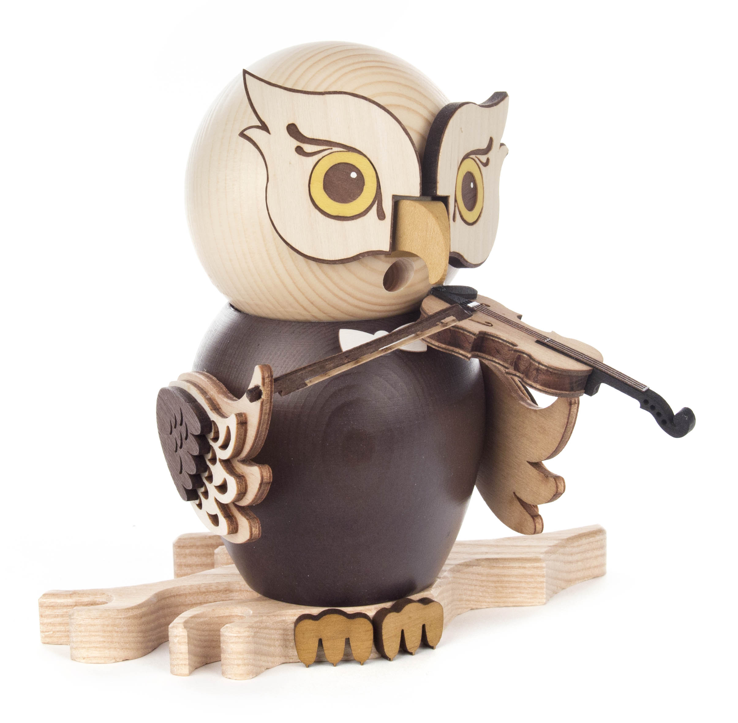 Räucherfigur Eule mit Geige  