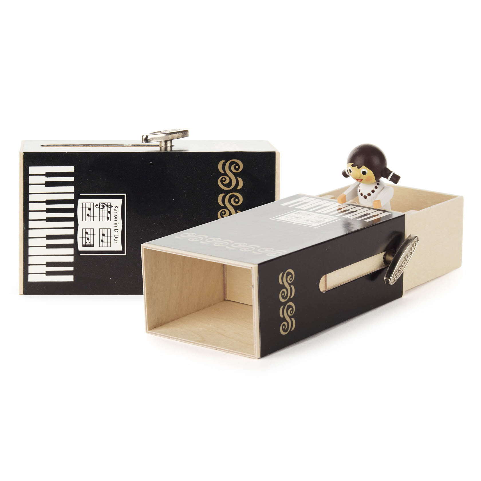 Schiebebox "Piano-Box" mit Mädchen Melodie: Kanon in D-Dur