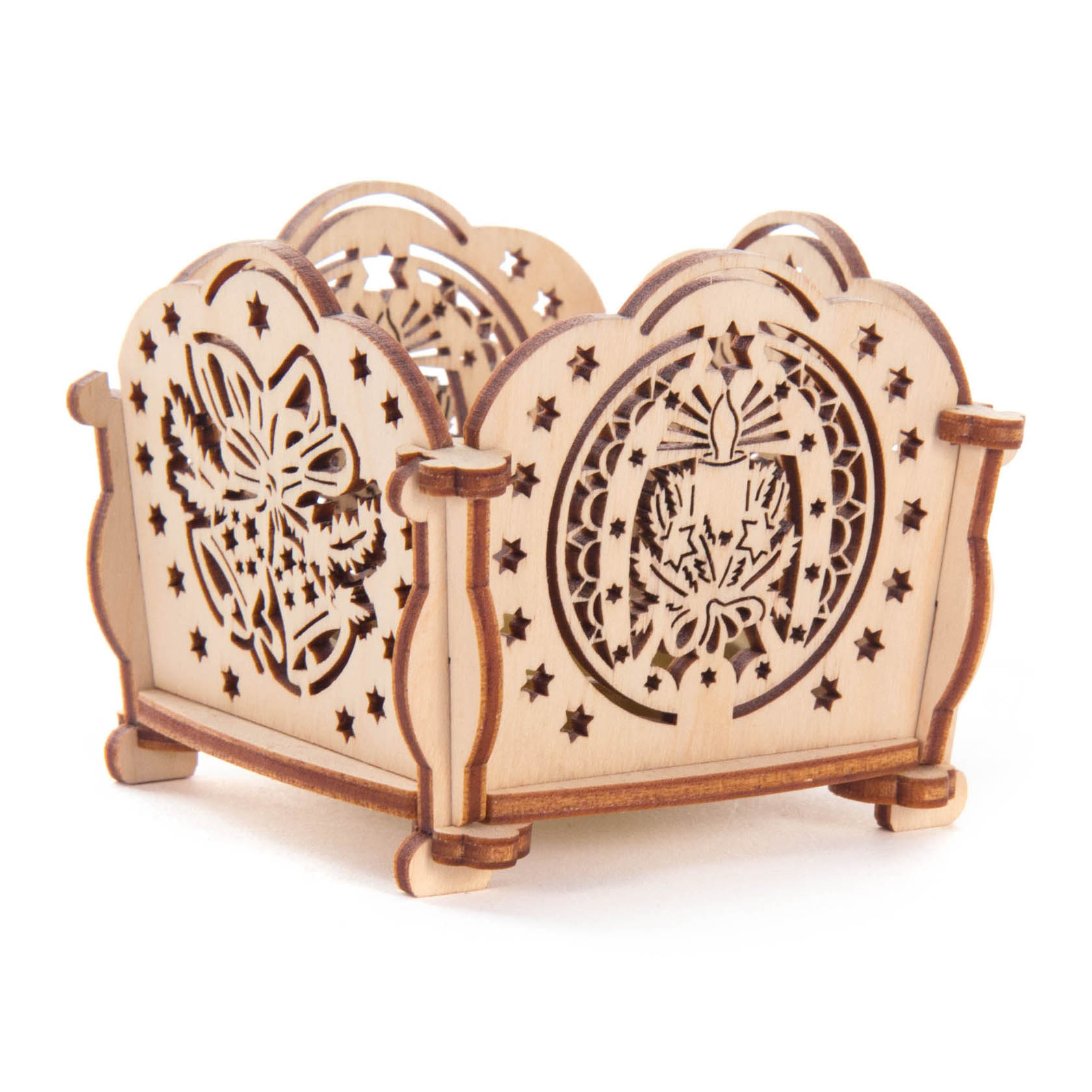 Bastelset Teelichthalter Motiv: Glocke und Kerze 7,3x5,8x7,3cm im Dregeno Online Shop günstig kaufen