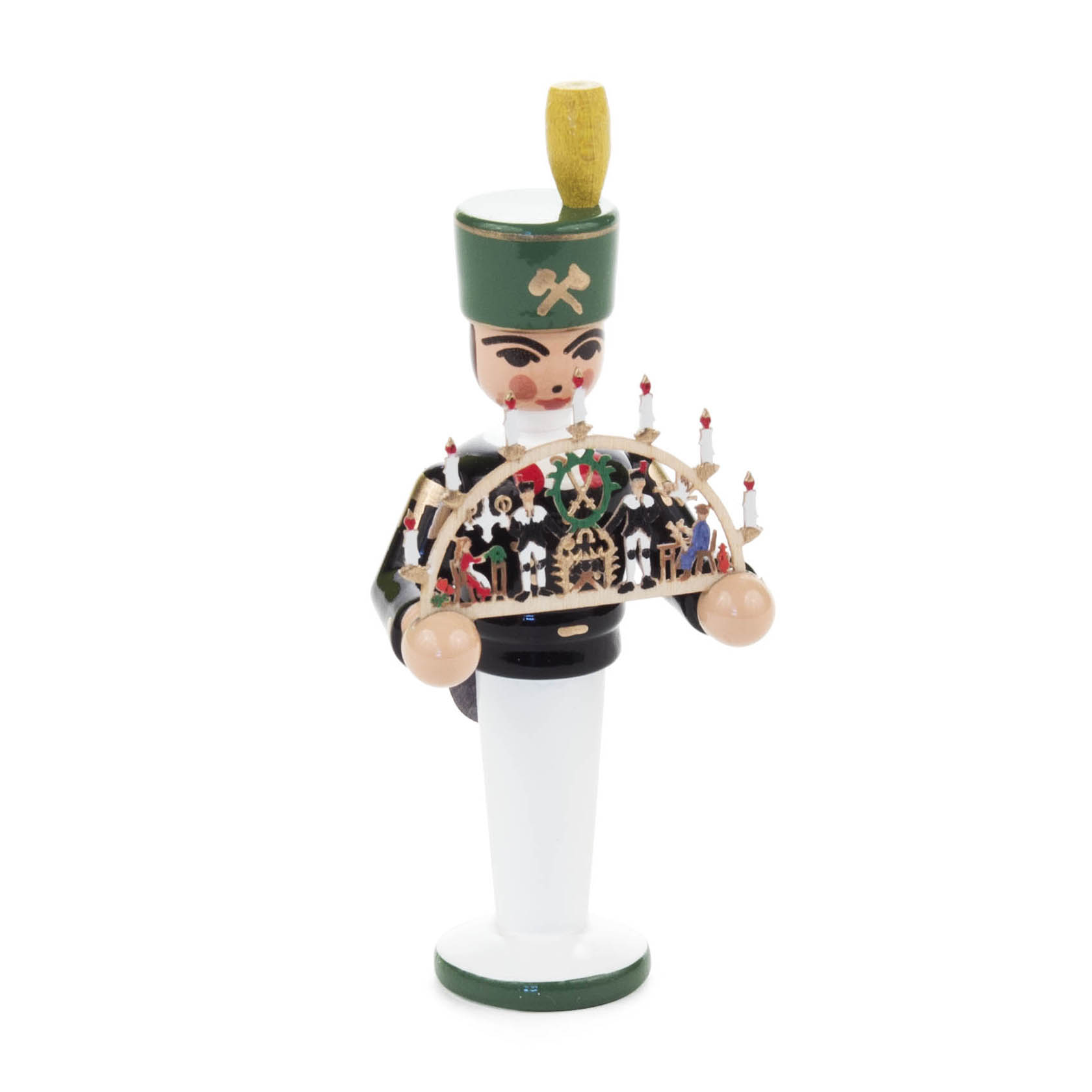 Miniatur Bergmann mit Schwibbogen "Erzgebirge"