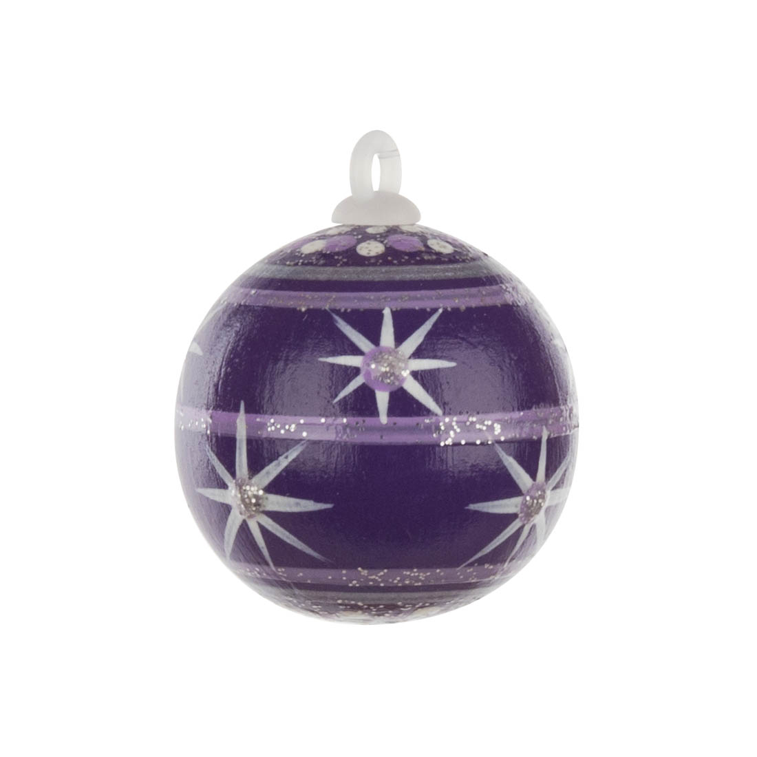 Behang Weihnachtsbaumkugel  violett mit Sternen, ohne Faden im Dregeno Online Shop günstig kaufen