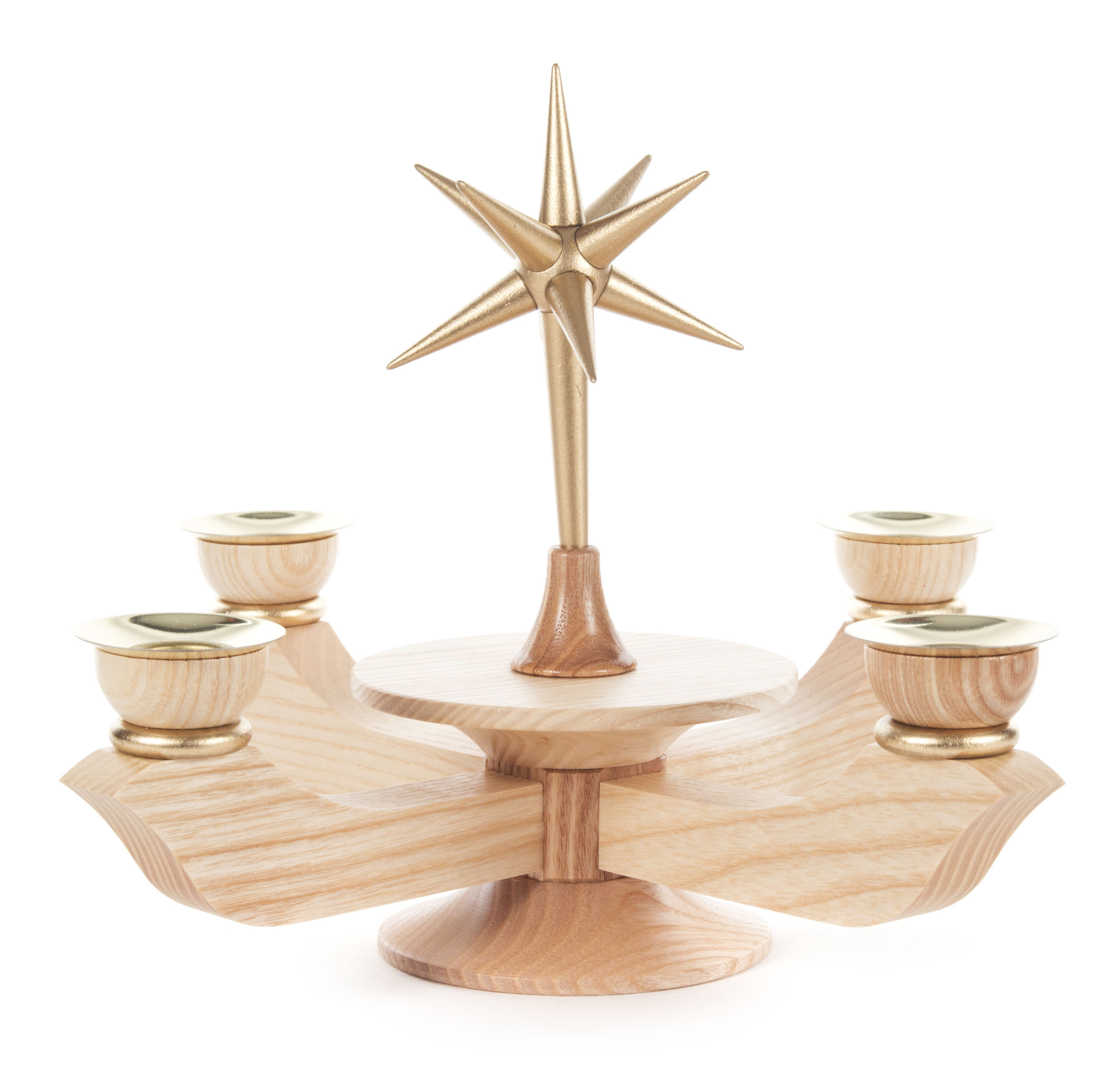 Adventsleuchter mit Stern natur klein, für Kerzen d=17mm 