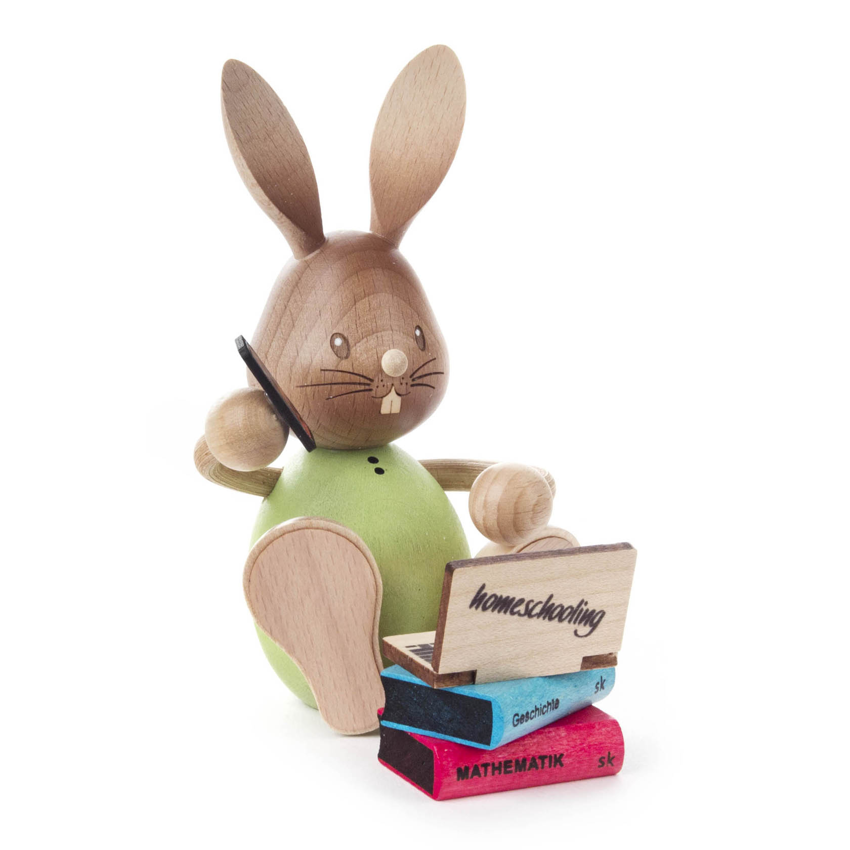 Hase "Stupsi" Homeschooling mit Laptop