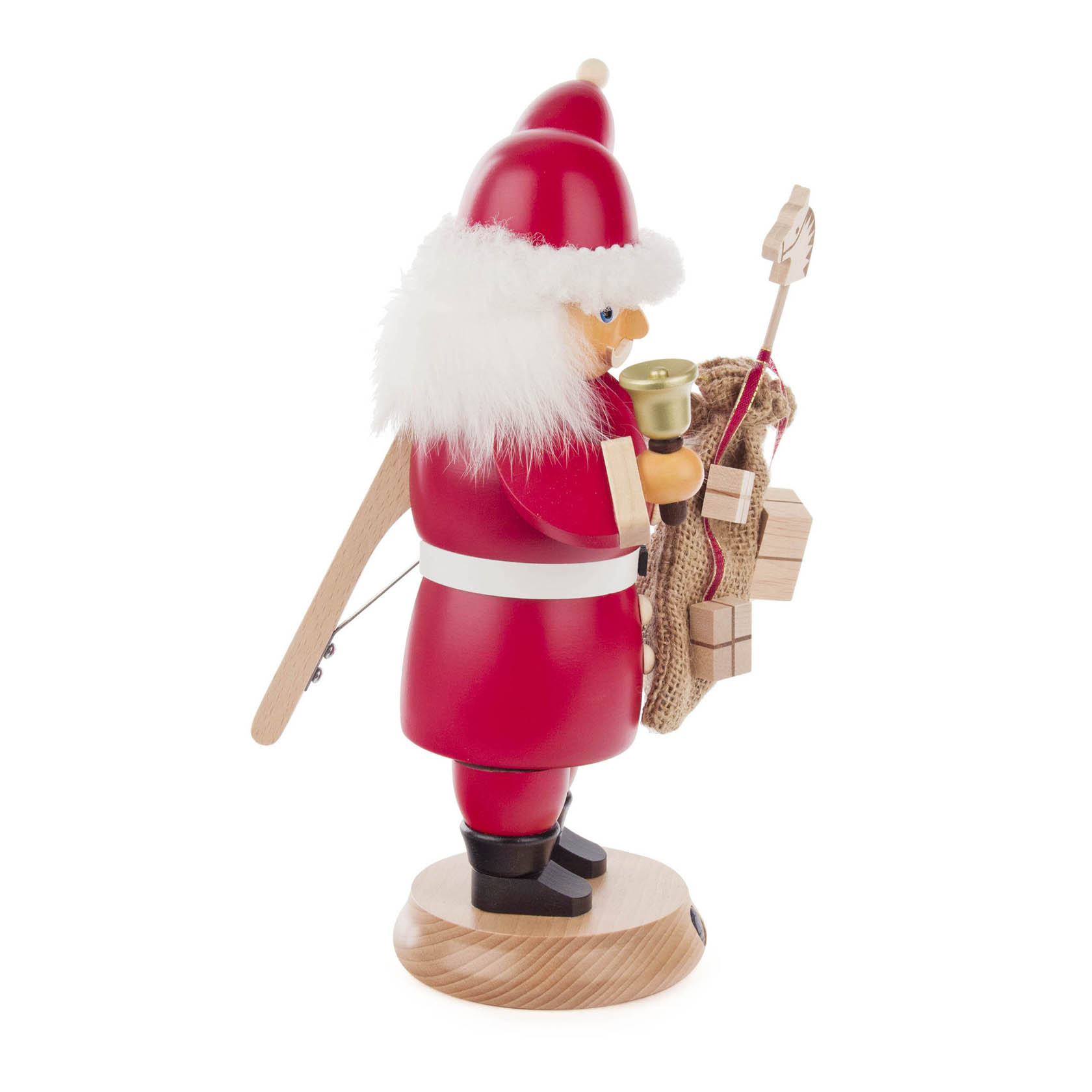Rauchender Nussknacker "RauchKnacker" Weihnachtsmann mit Glocke und Sack 27cm