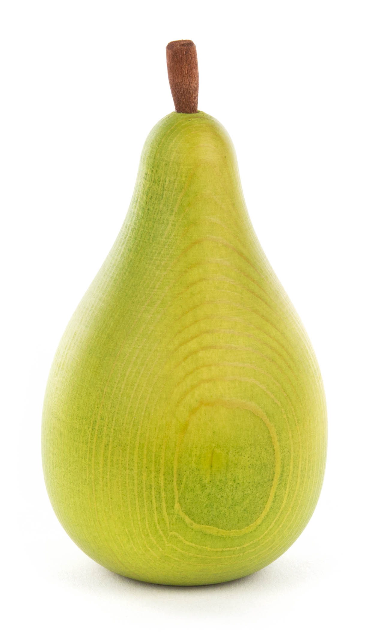 Holzbirne einfarbig, von Hand gedreht grün 