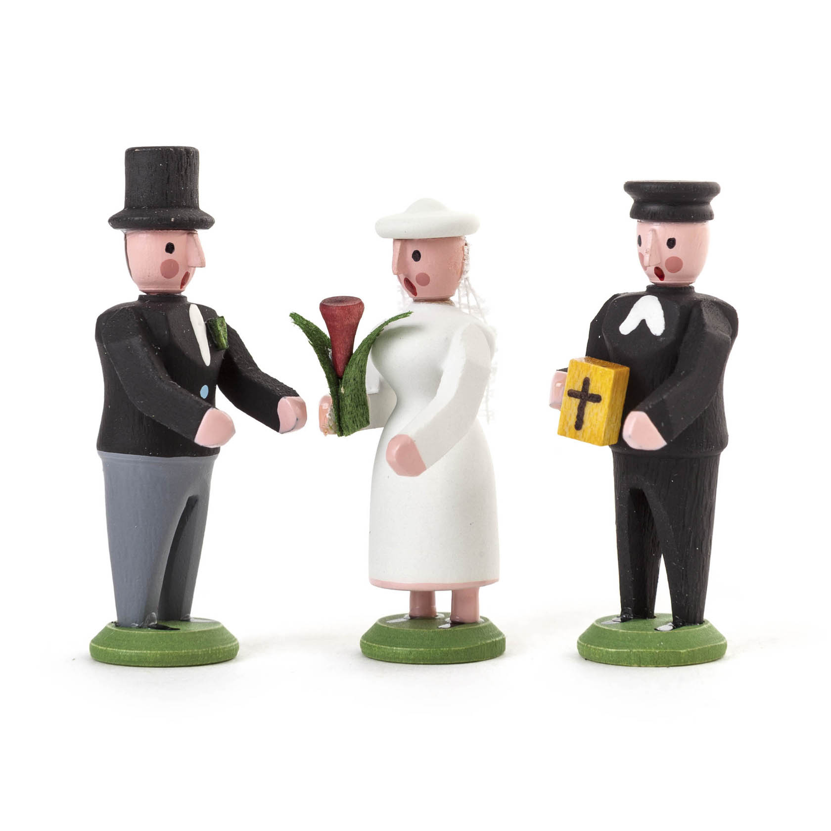 Miniatur Brautpaar und Pfarrer