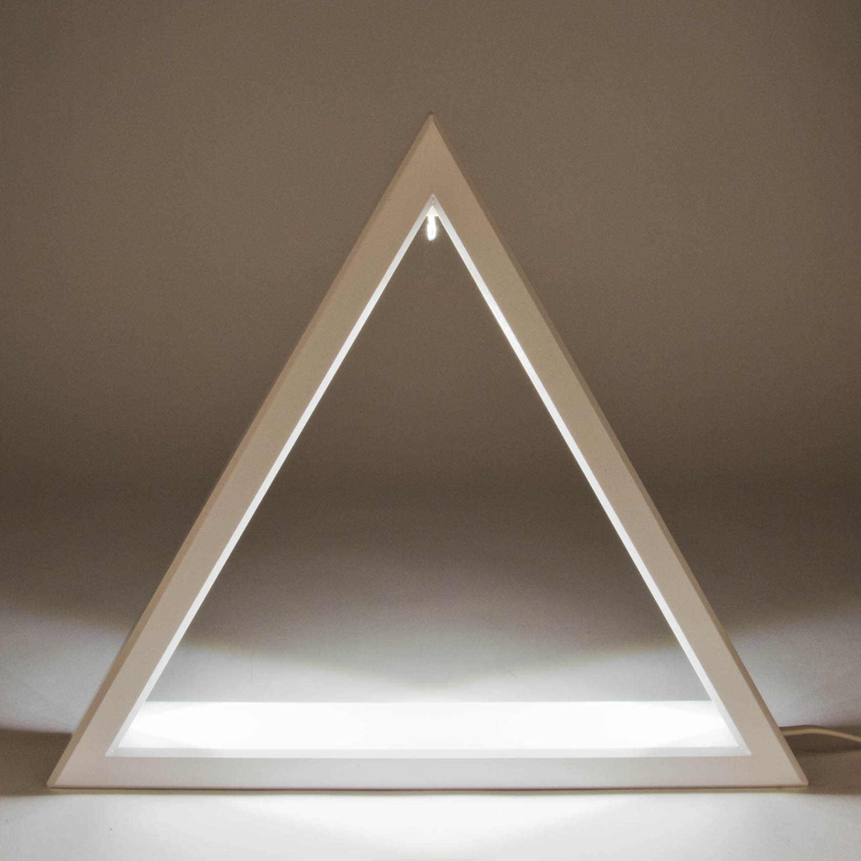 Beleuchtetes Dreieck weiß 30cm mit LED Band 12V/Trafo 100-240V