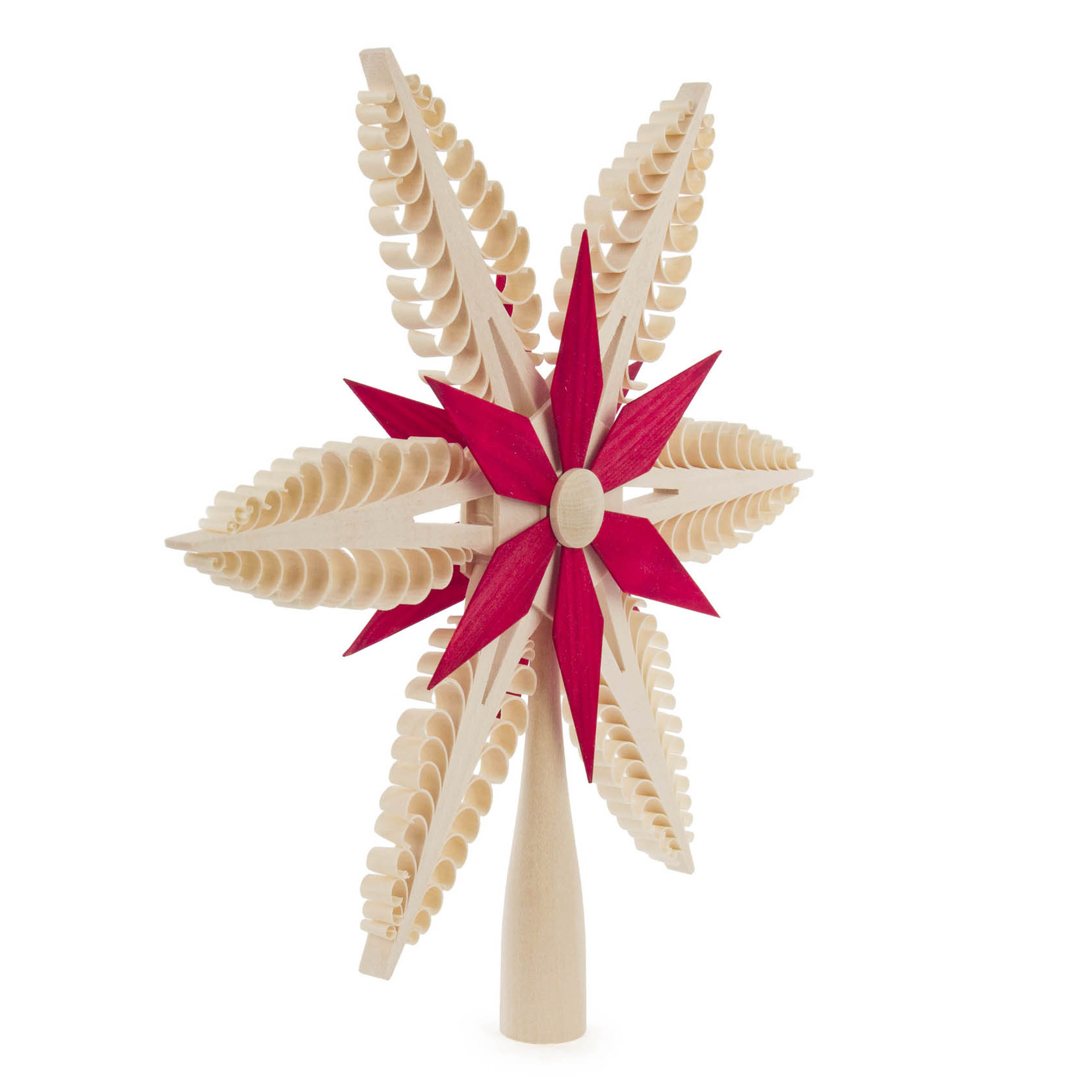 Christbaumspitze Spanstern,rot-natur Durchmesser 24cm