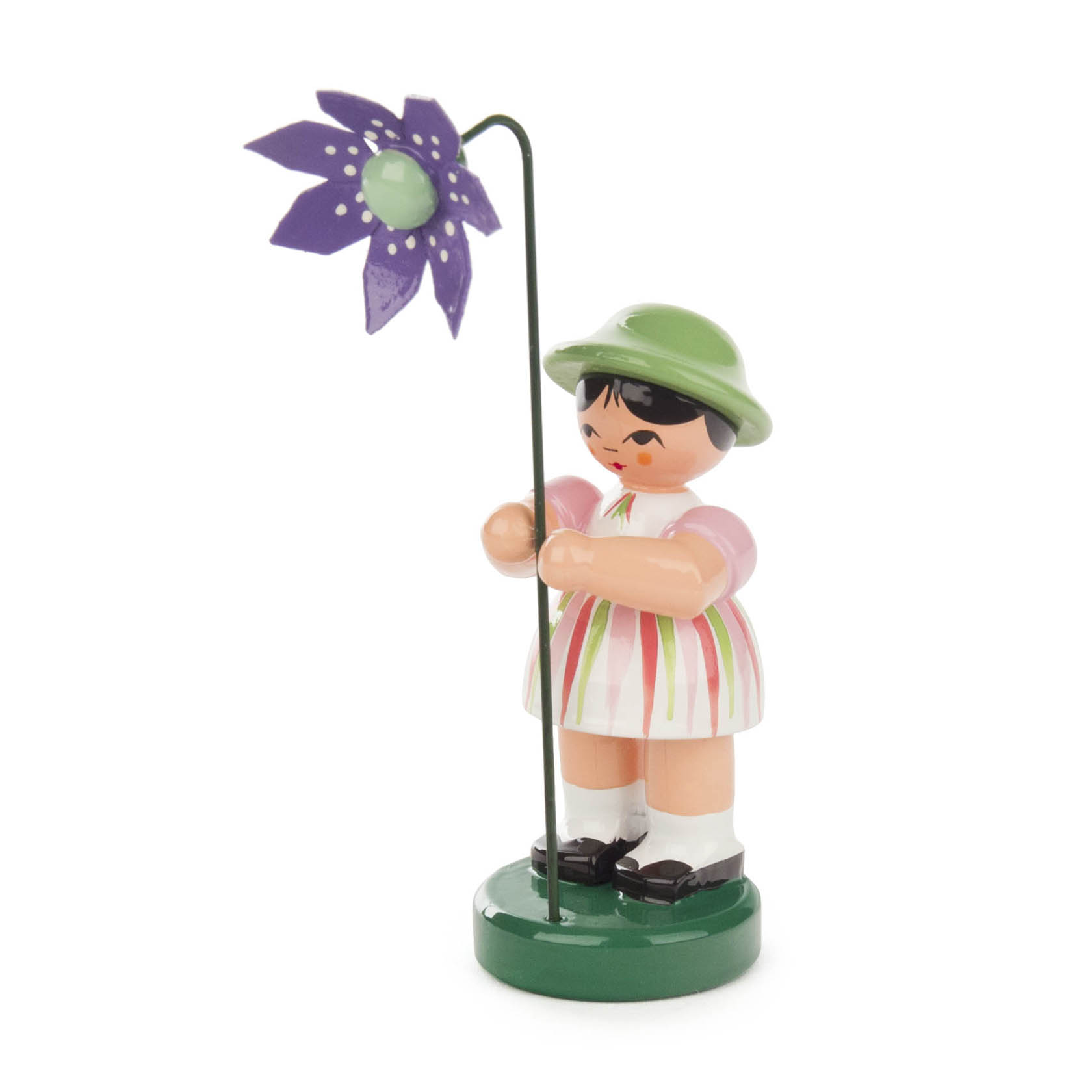 Blumenmädchen hell gestreift / grün, Blume violett im Dregeno Online Shop günstig kaufen
