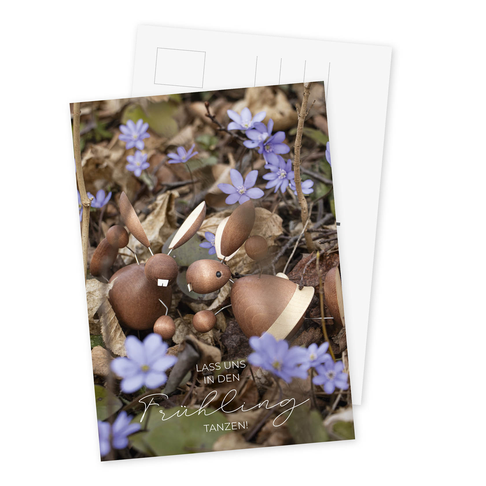 Postkarte "Lass uns in den Frühling tanzen" im Dregeno Online Shop günstig kaufen