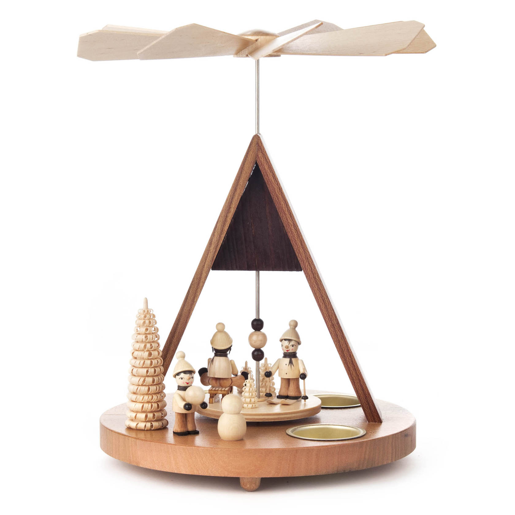 Pyramide mit Winterkindern und Spitzdach, für Teelichte im Dregeno Online Shop günstig kaufen