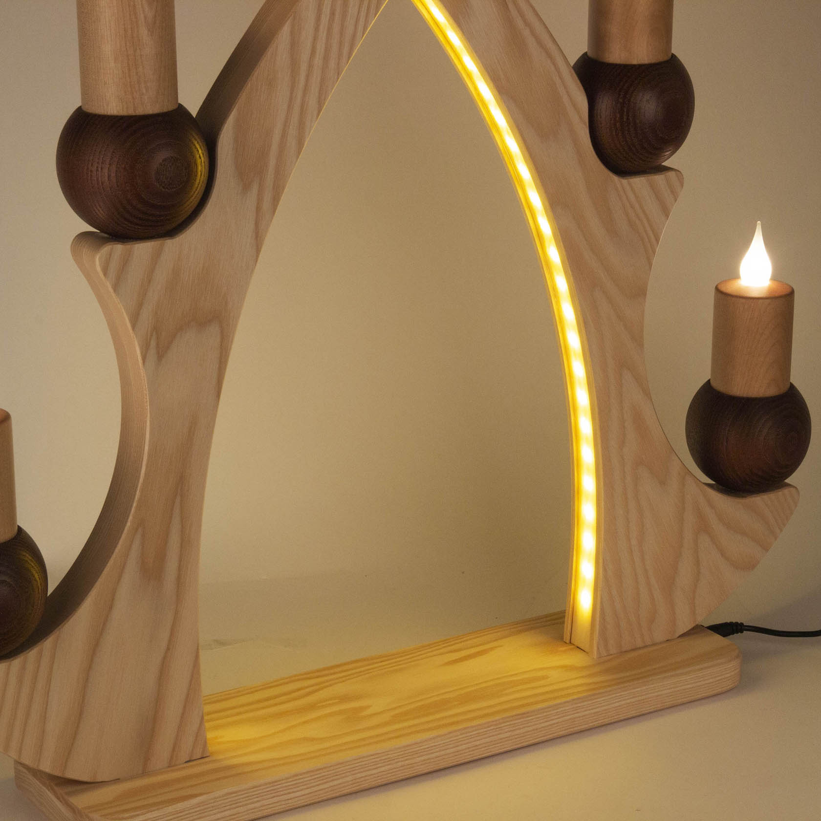 Fensterbaum 5 Kerzen braun LED Beleuchtung