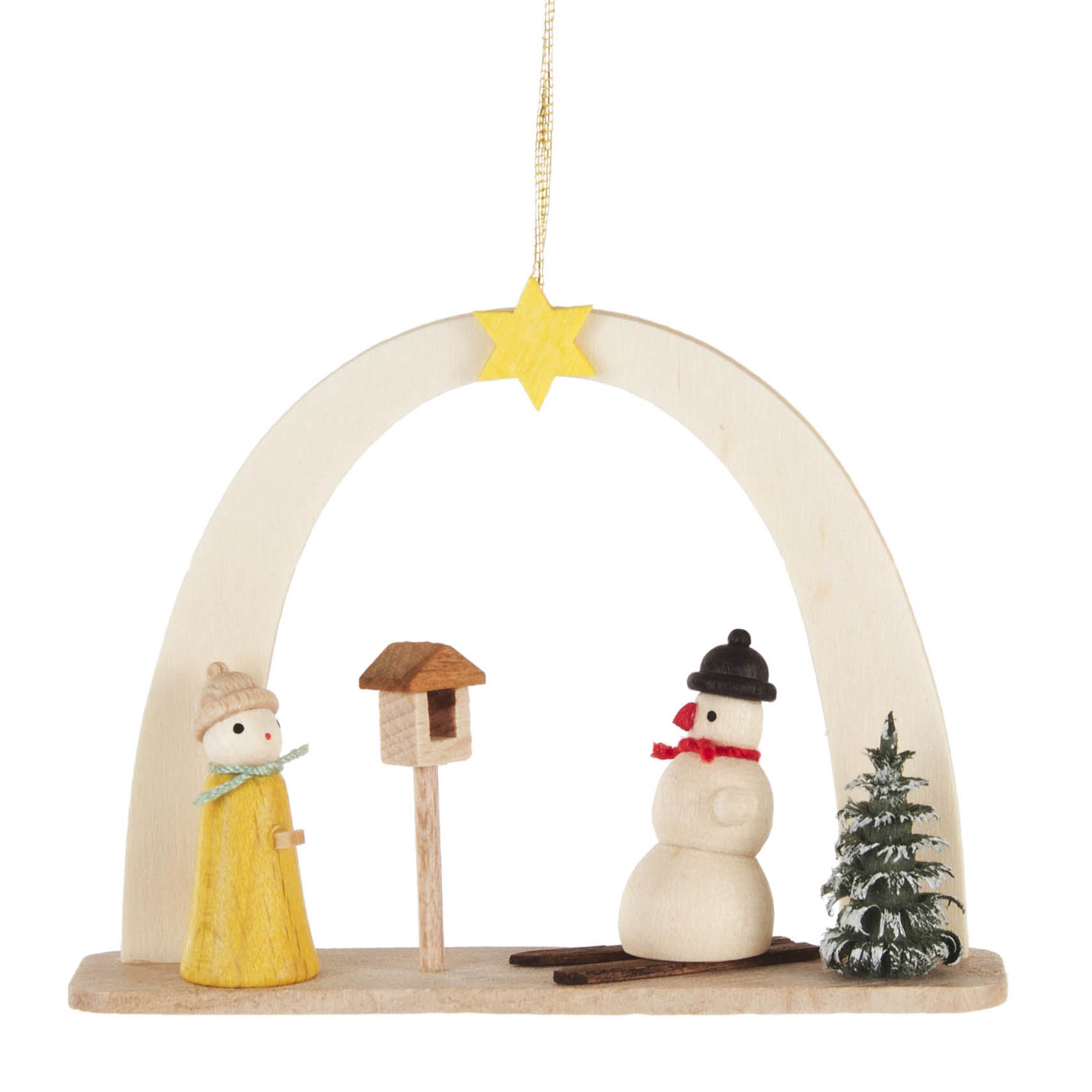 Behang Schneemann mit Vogelhaus