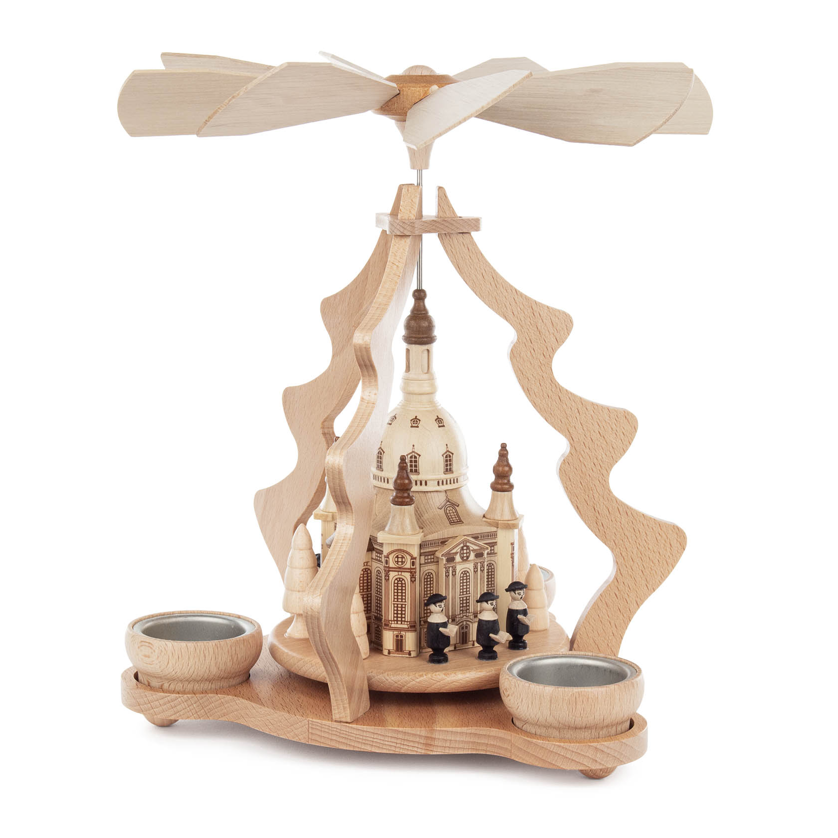 Pyramide mit Dresdner Frauenkirche, für Teelichte 