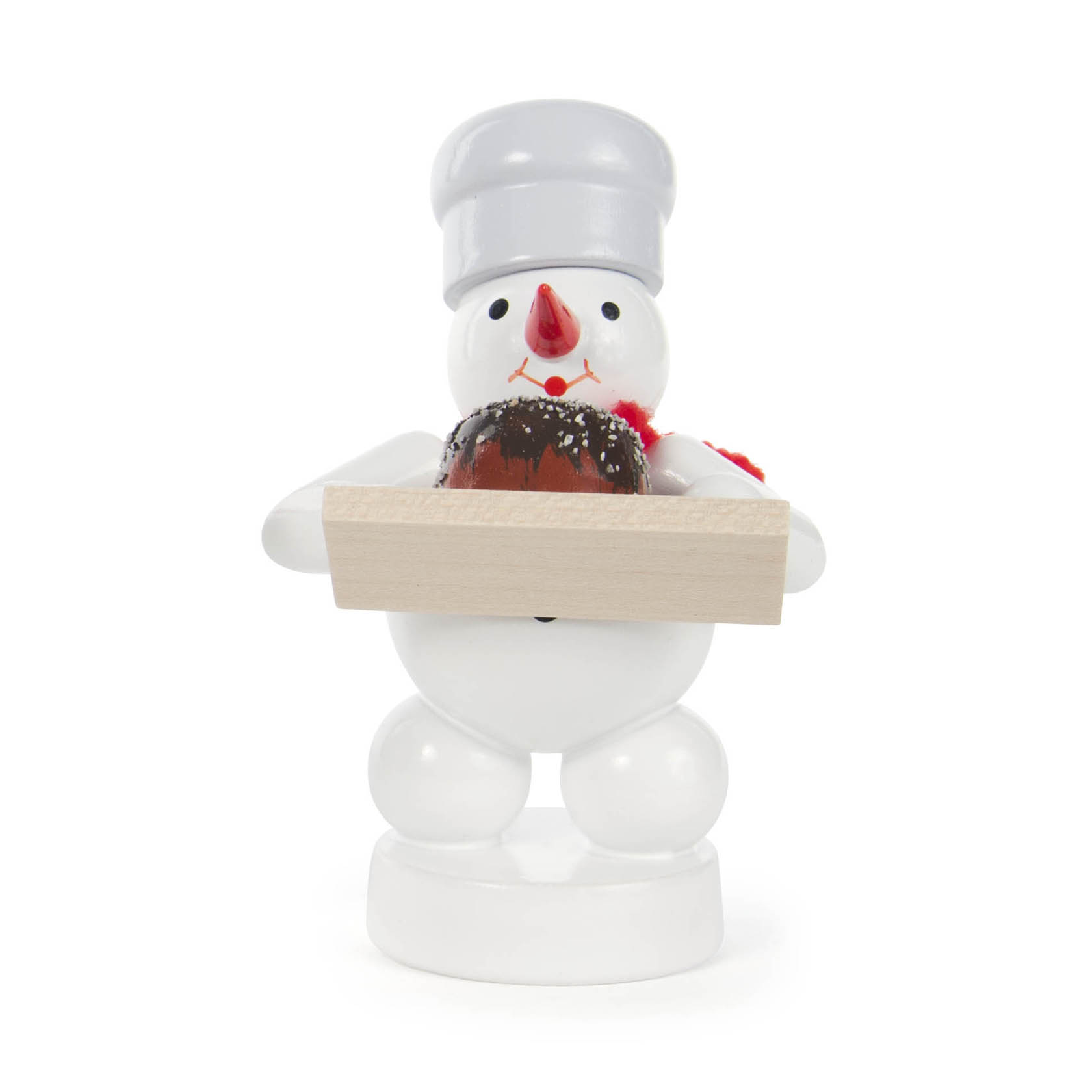 Schneemann Bäcker mit Torte