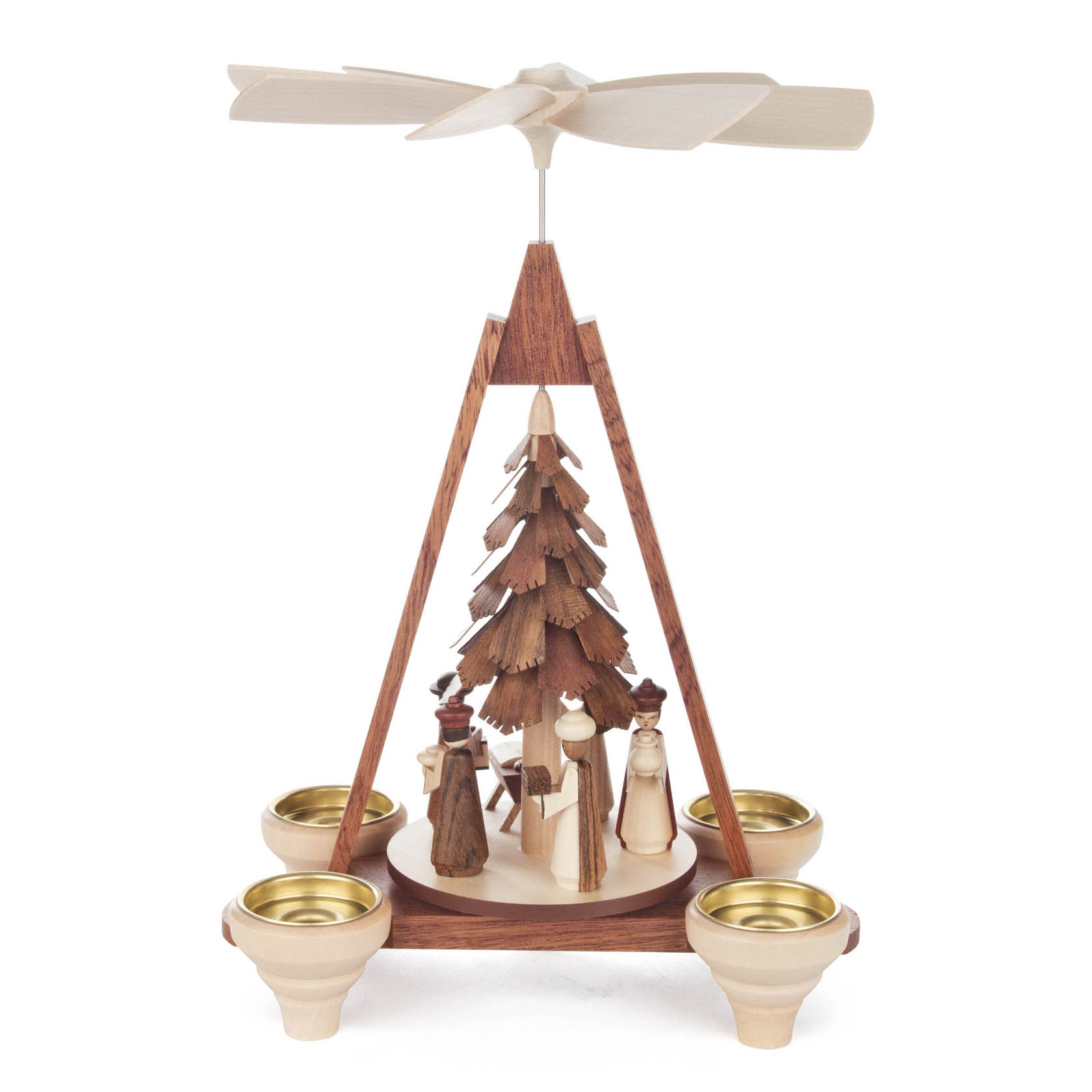 Pyramide mit Christi Geburt, für Kerzen d=14mm und Teelichte