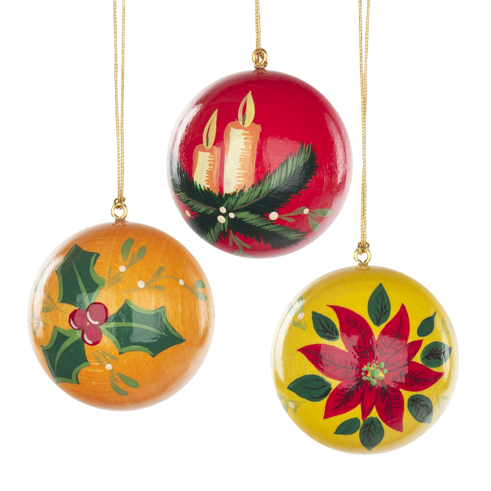Weihnachtsbaumkugeln 4cm rot, gelb, orange Weihnachtsmotiv
