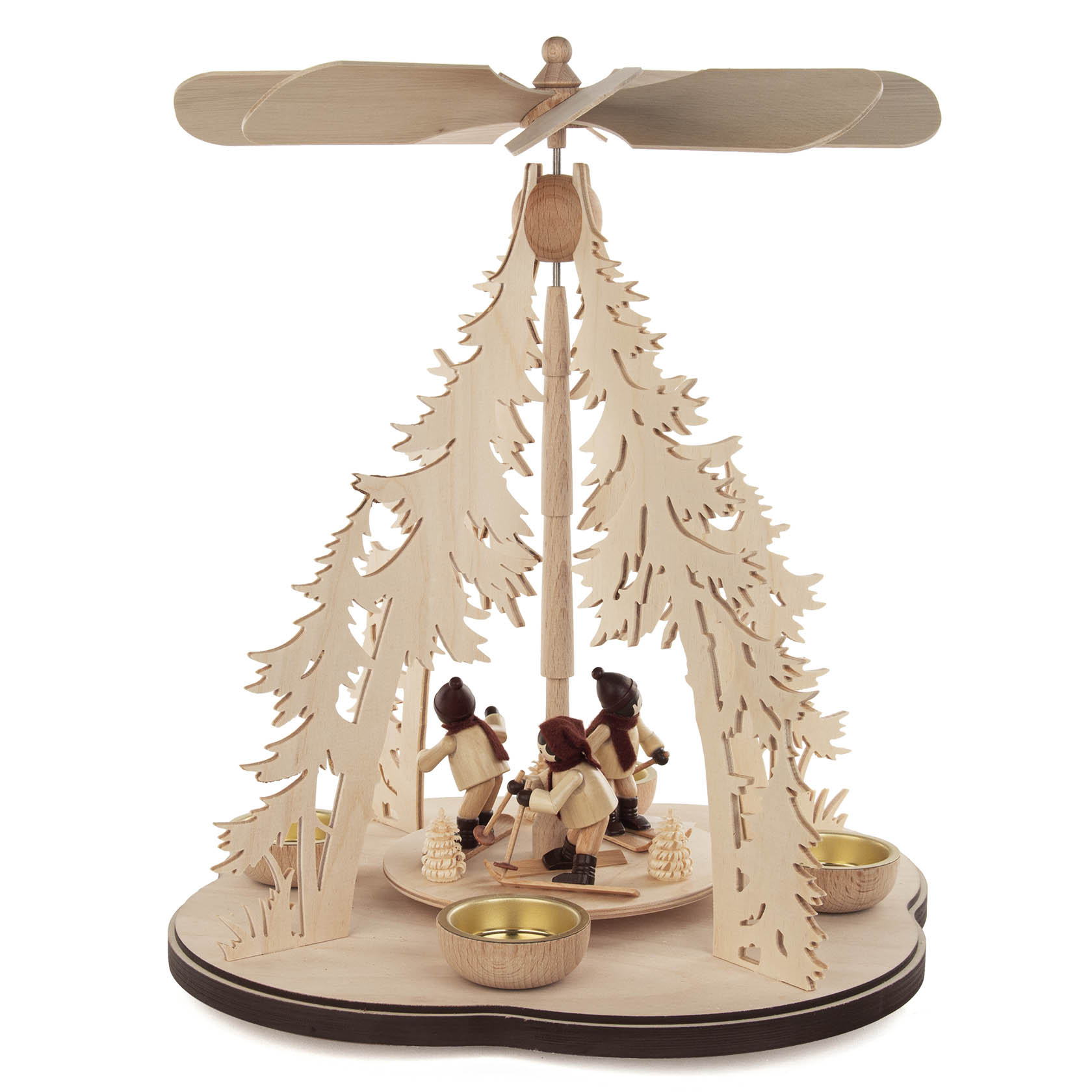Pyramide Skifahrer natur mit Teelichter im Dregeno Online Shop günstig kaufen