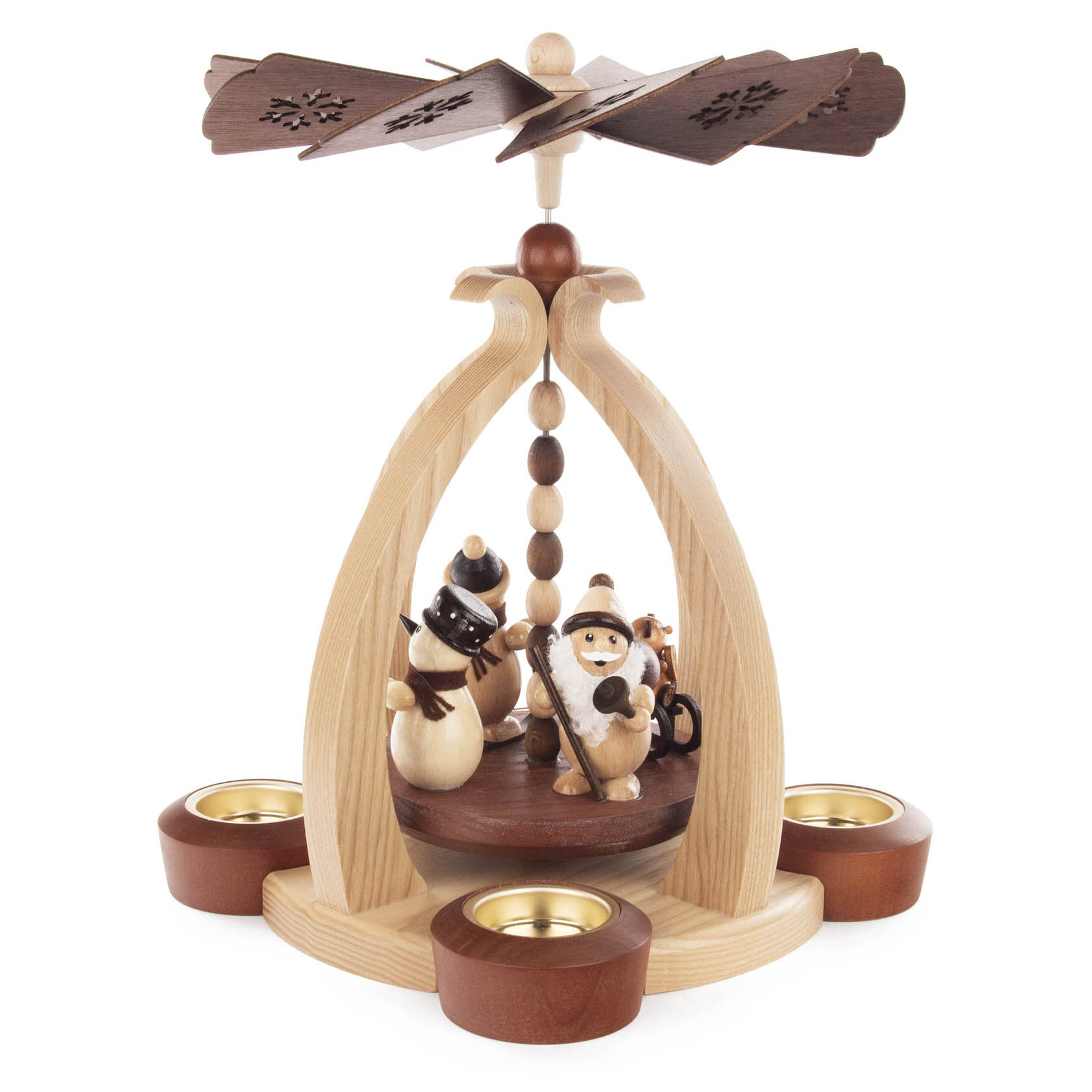 Pyramide Weihnachtsmann und Schneemann natur für Teelichte im Dregeno Online Shop günstig kaufen