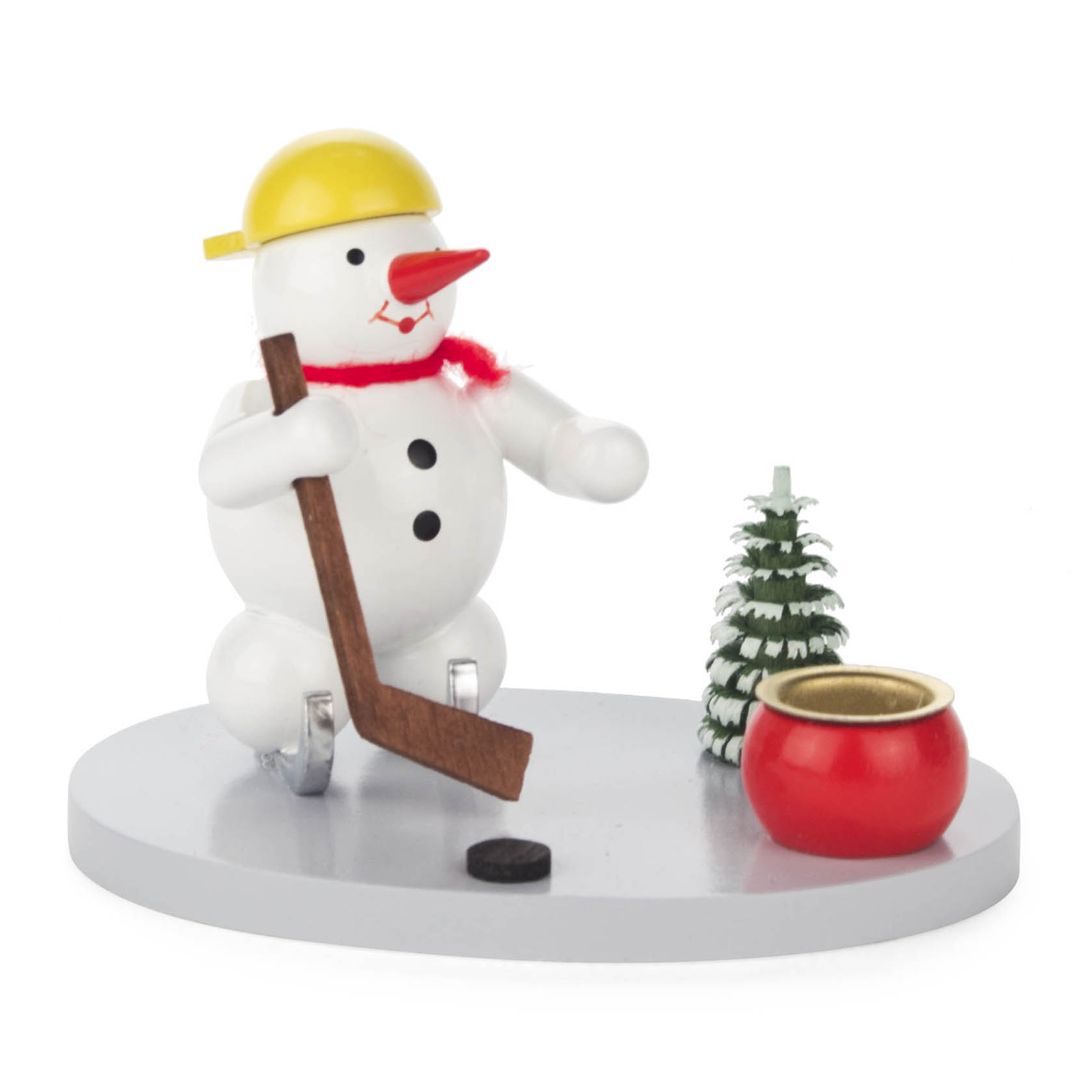 Kerzenhalter Schneemann Eishockeyspieler, für Kerze d=14mm