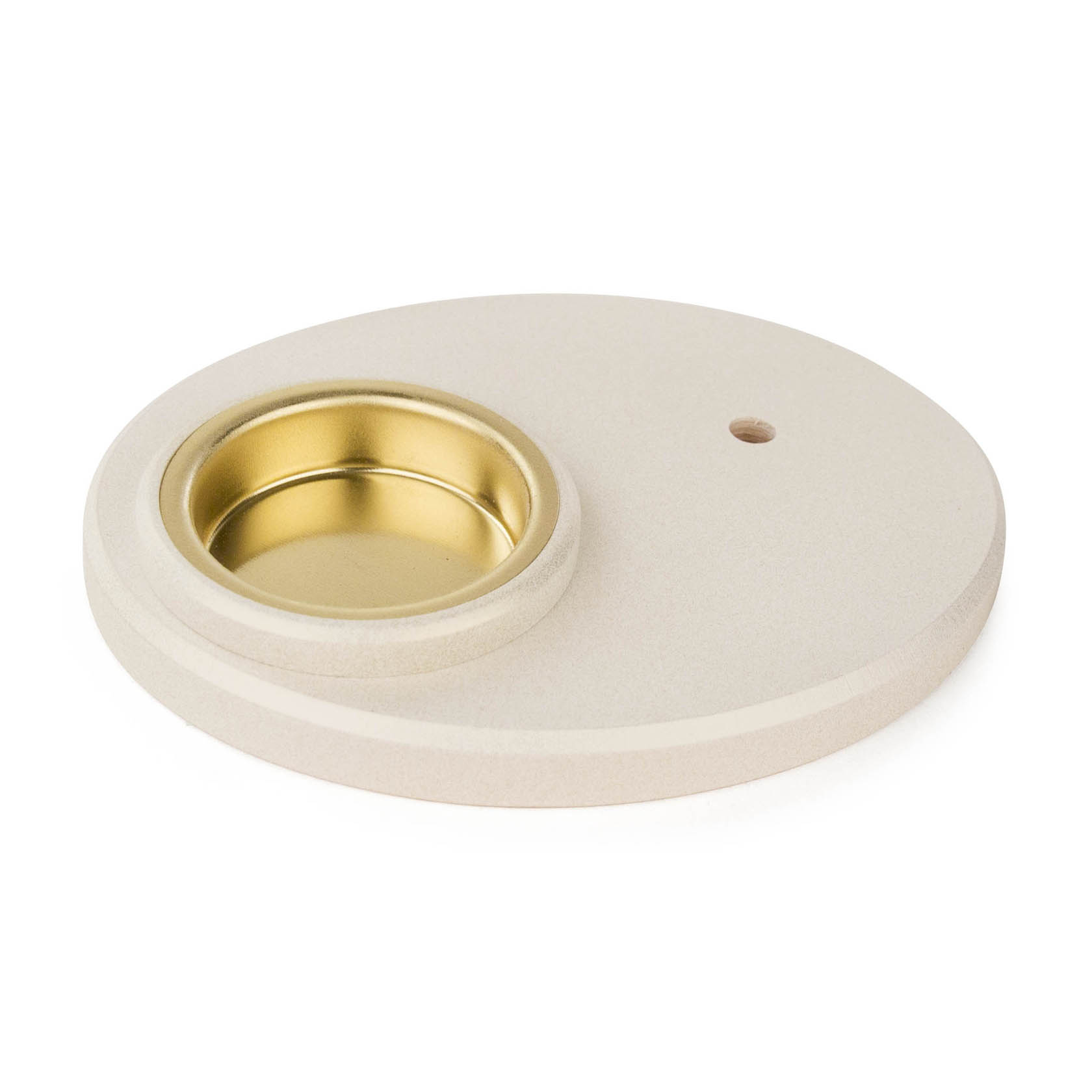 Vario-Teelichtsockel weiß/gold im Dregeno Online Shop günstig kaufen