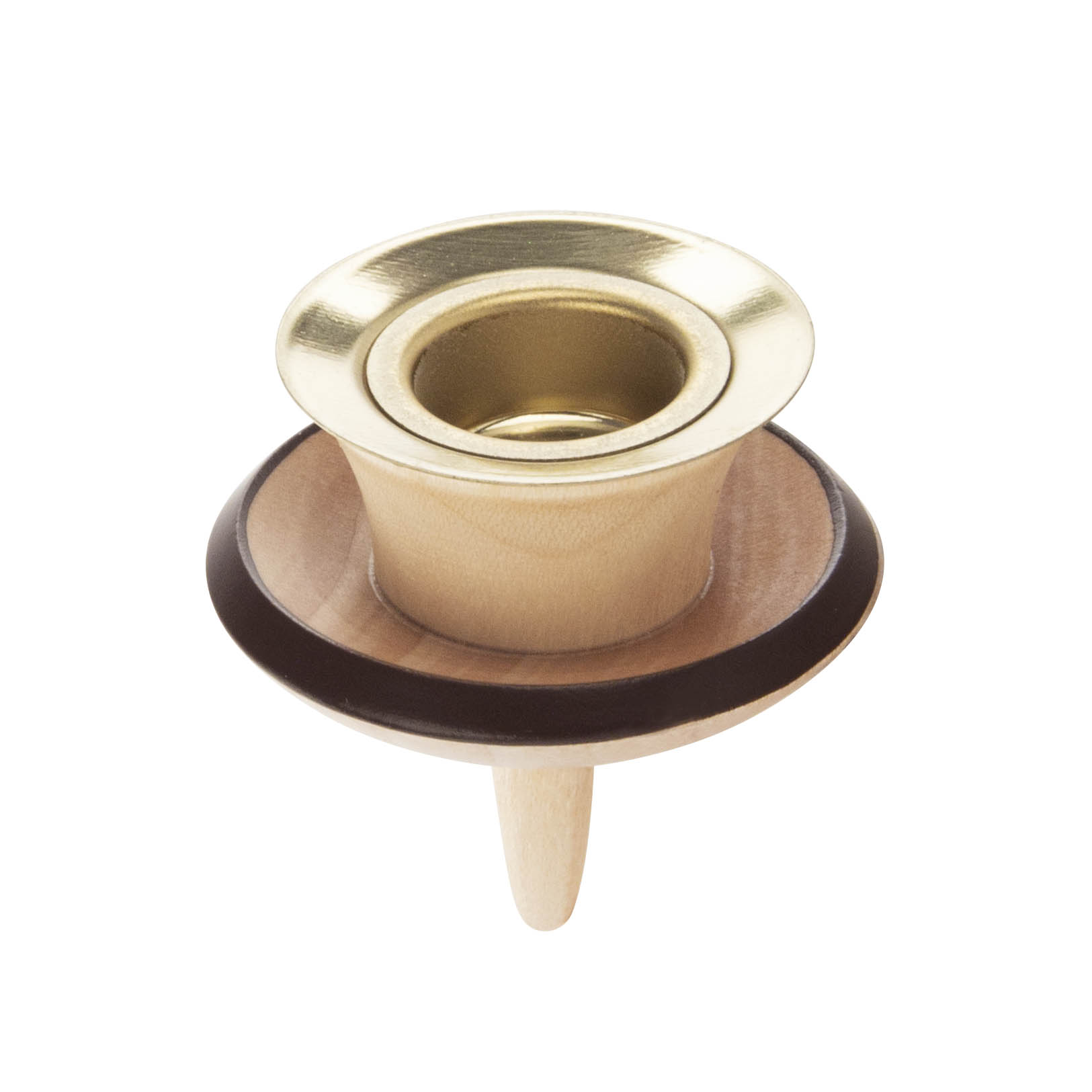 A natural replacement nozzle for 085/201, -/202 featuring a wooden peg and a brass top ring with a brown rubber seal. im Dregeno Online Shop günstig kaufen