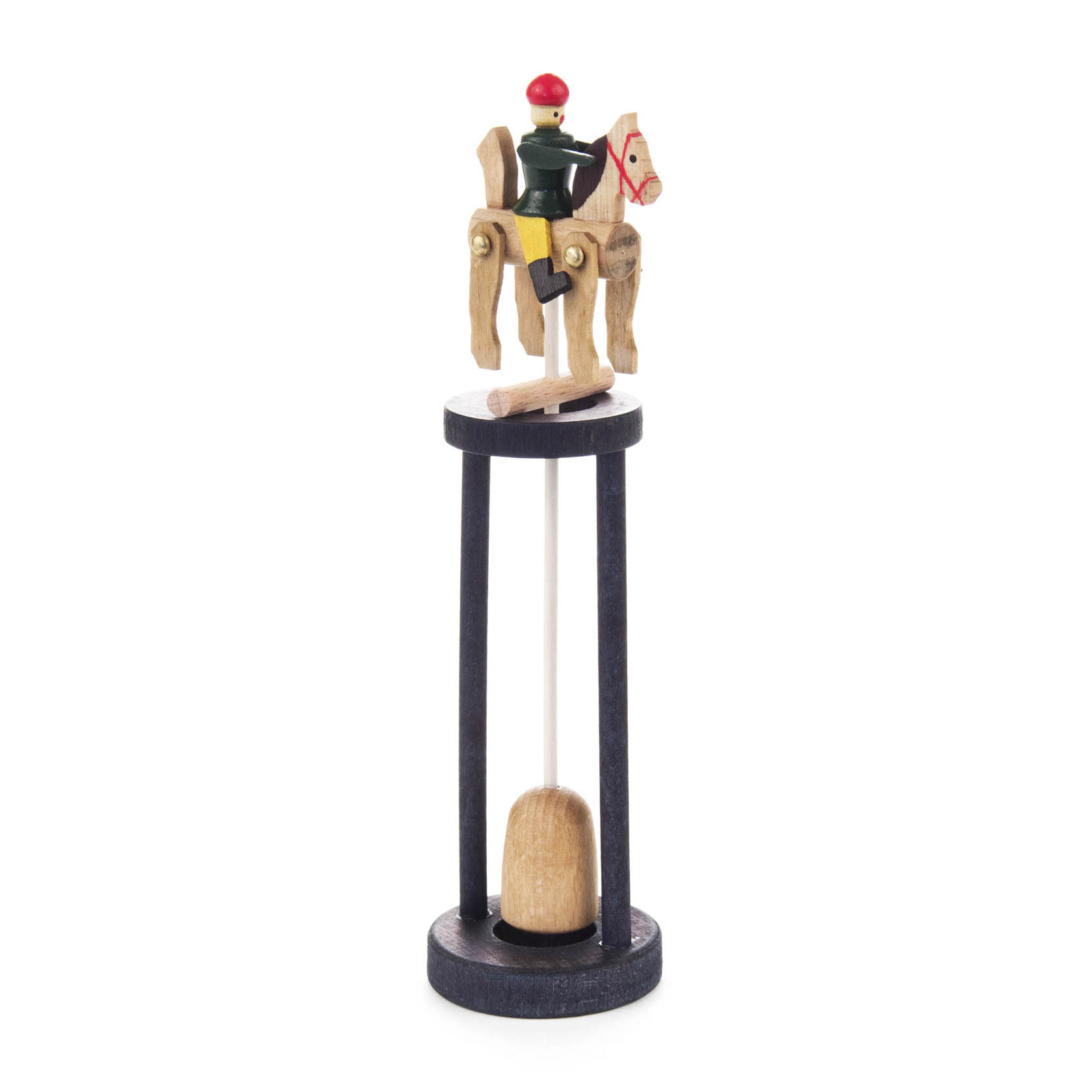 Schaukelfigur Reiter mit Ständer grüner Reiter