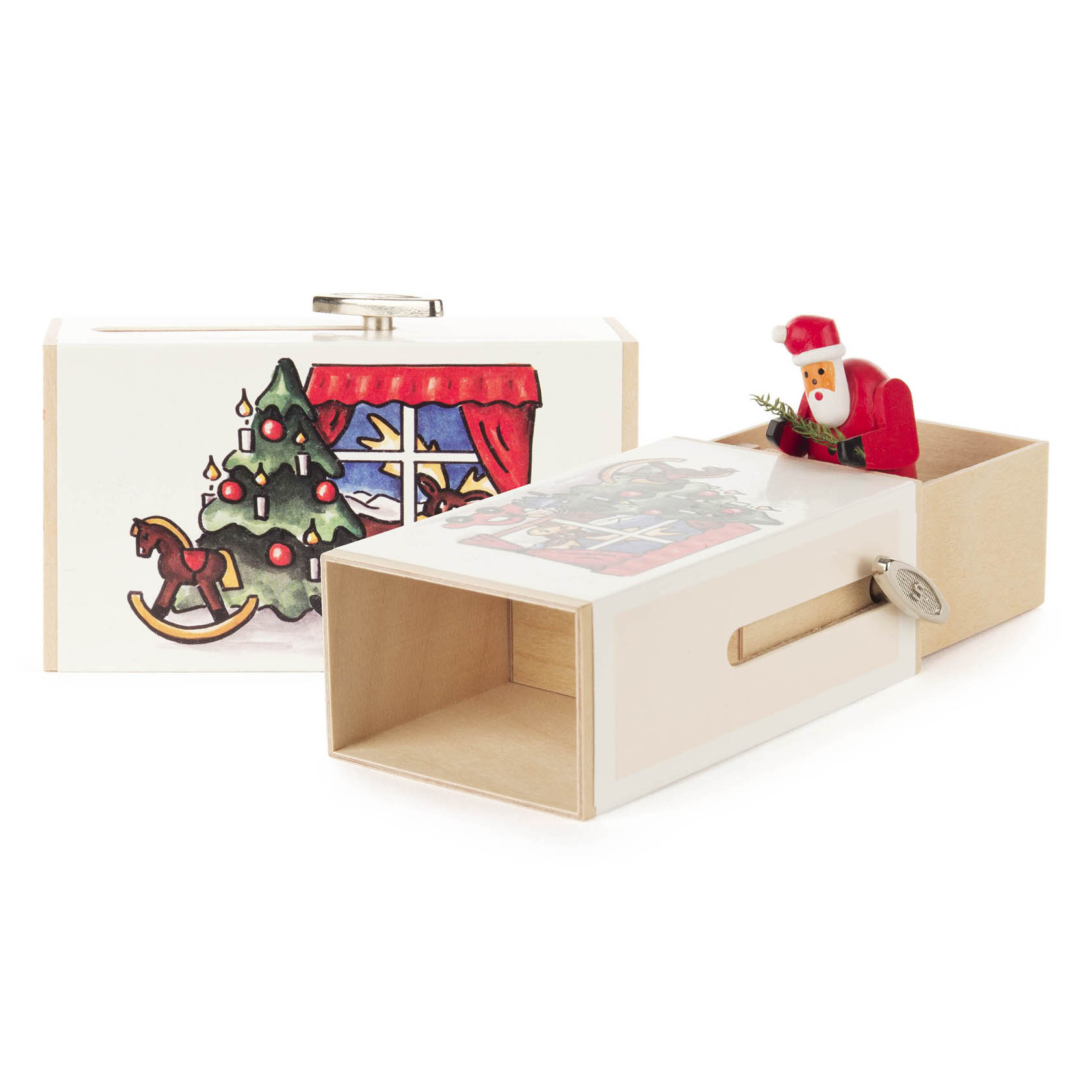 Schiebebox "Weihnachts-Box" mit Weihnachtsmann Melodie: Oh Tannenbaum