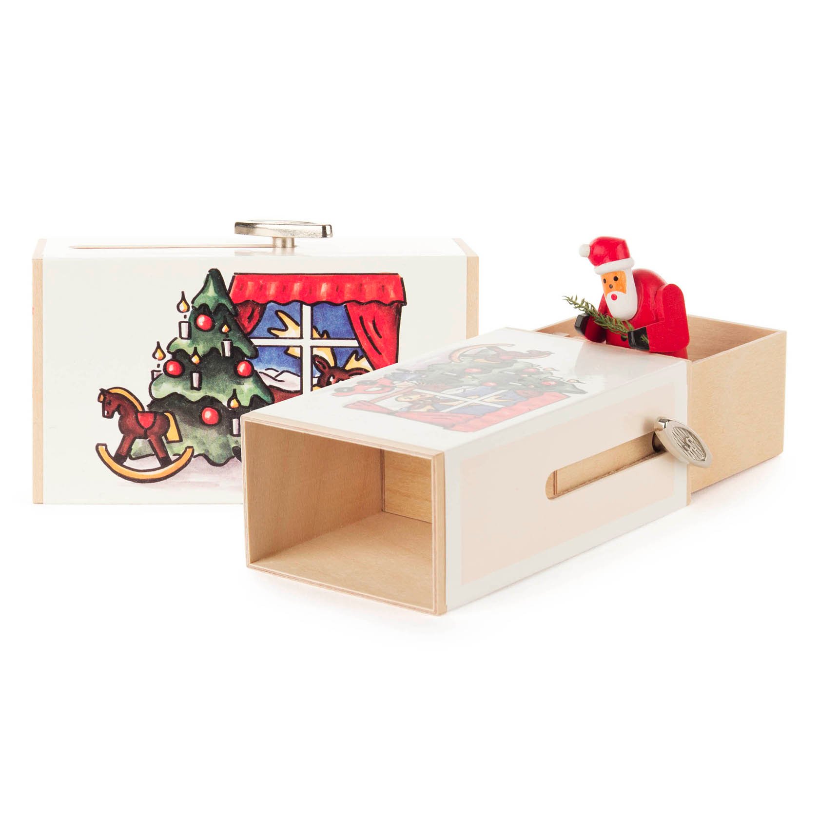 Schiebebox "Weihnachts-Box" mit Weihnachtsmann Melodie: Oh Tannenbaum im Dregeno Online Shop günstig kaufen