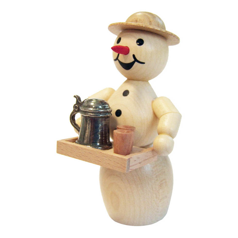 Schneefrau Wirtin mit Bierkrug