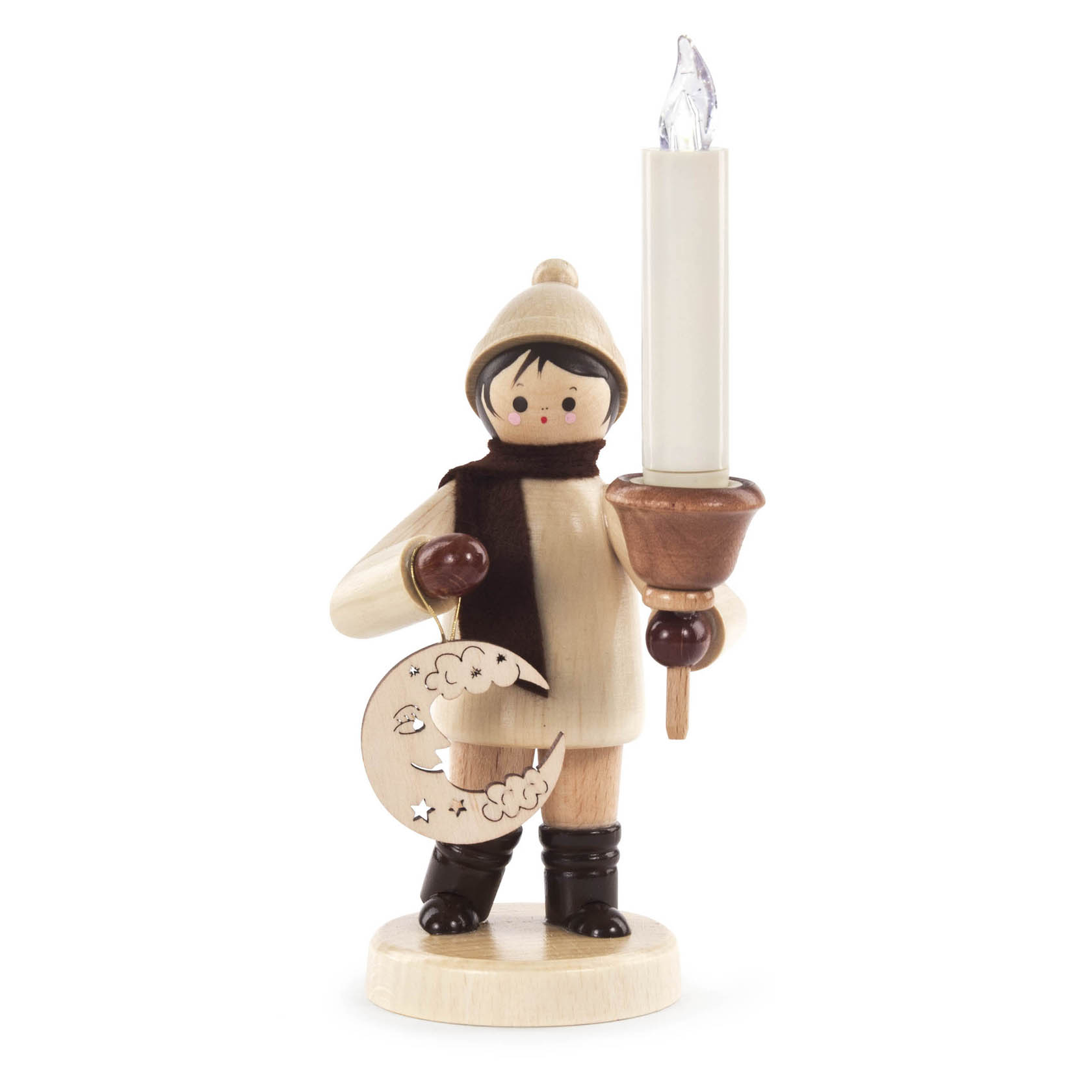 Lampionkind Junge mit Mond, inklusive LUMIX LED-Kerze (nicht für Wachskerzen geeignet) im Dregeno Online Shop günstig kaufen