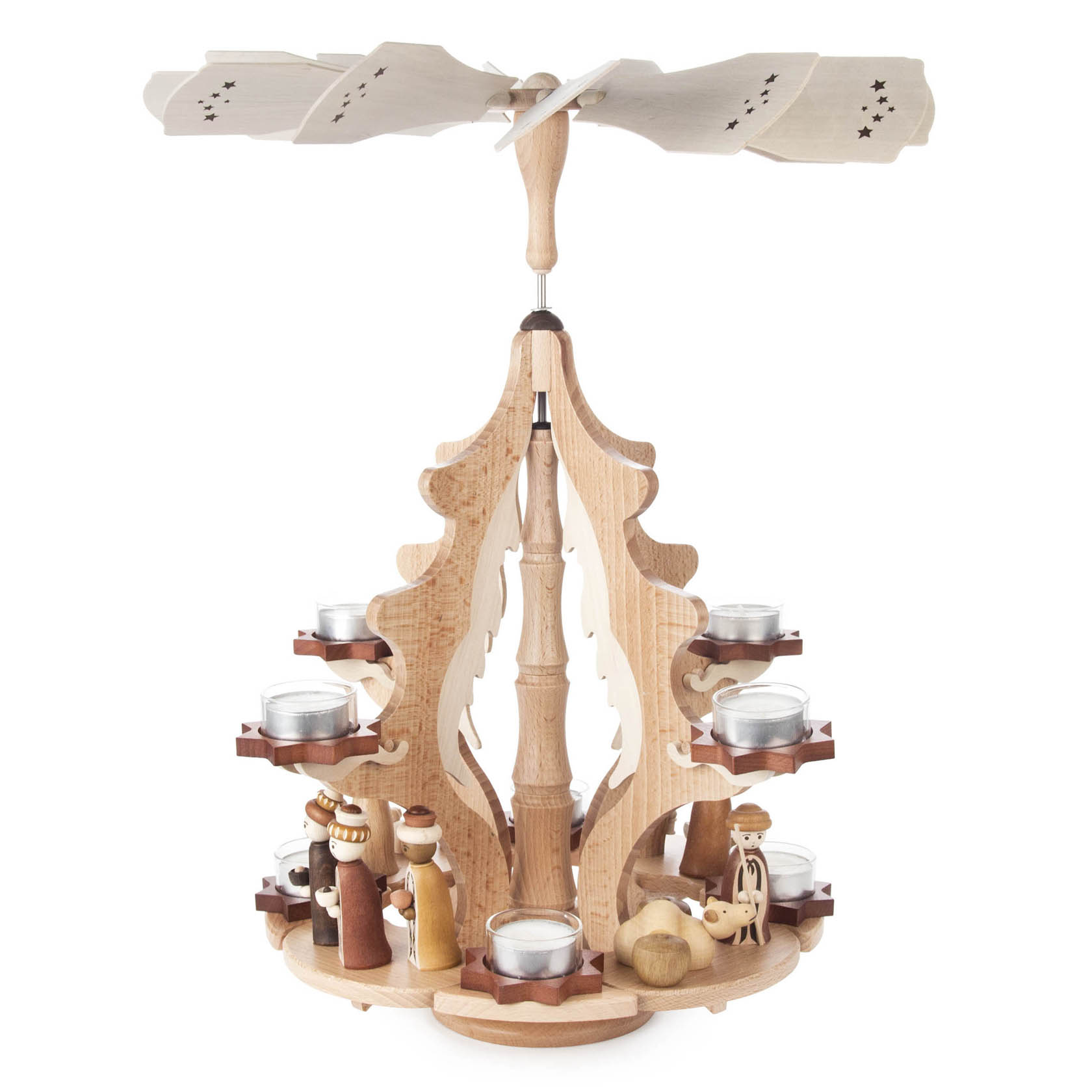 Pyramide Weihnachtskranz mit Christi Geburt, für Teelichte im Dregeno Online Shop günstig kaufen