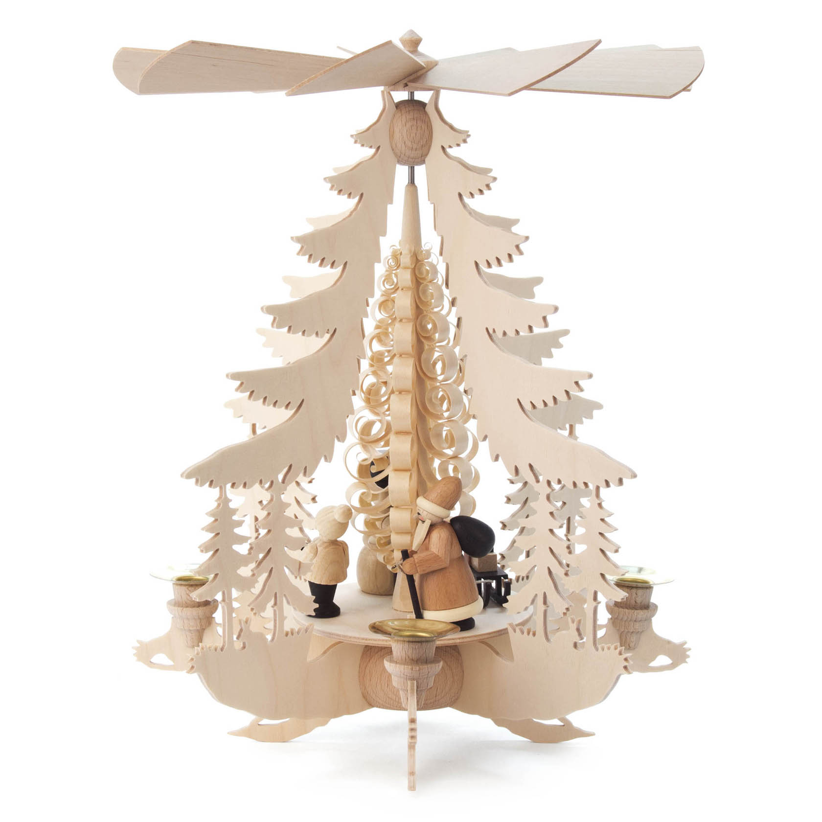 Pyramide mit Weihnachtsfiguren, für Kerzen d=14mm