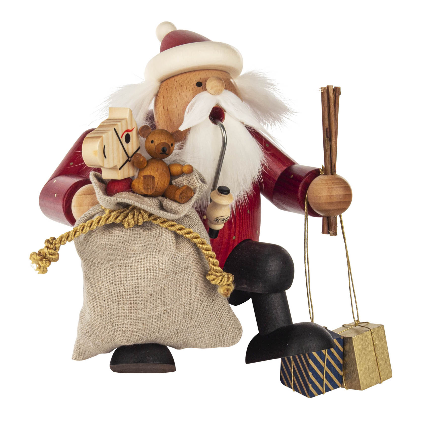 Räuchermann Weihnachtsmann 16cm Kantenhocker mit goldenen Punkten im Dregeno Online Shop günstig kaufen