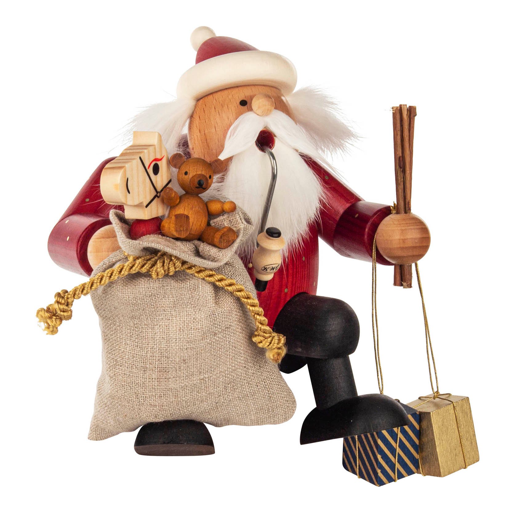 Räuchermann Weihnachtsmann 16cm Kantenhocker mit goldenen Punkten im Dregeno Online Shop günstig kaufen