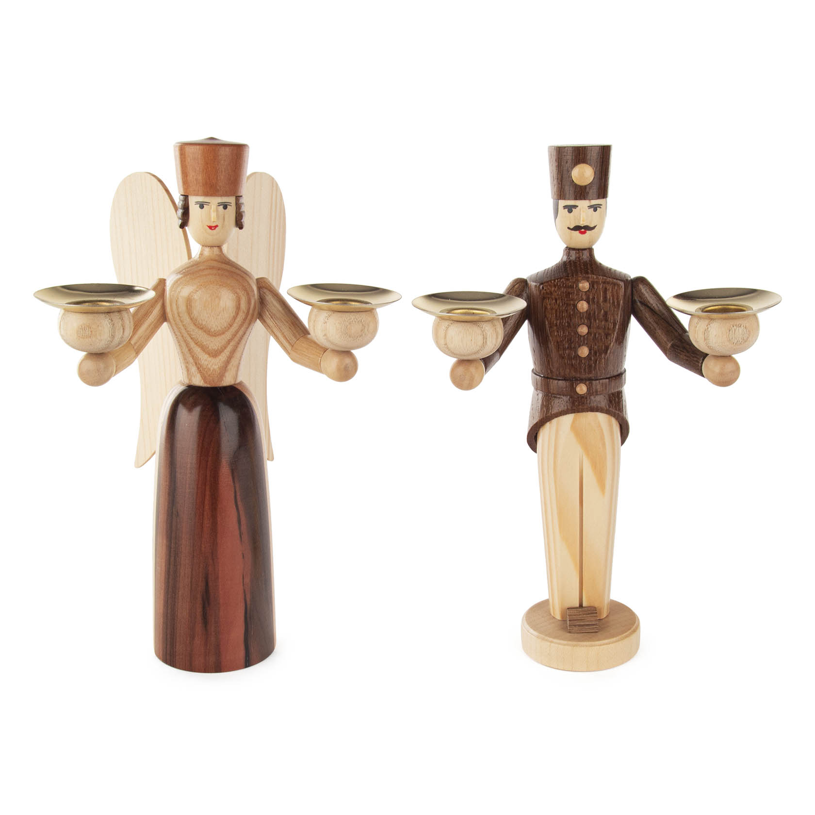 angel & miner candle holder