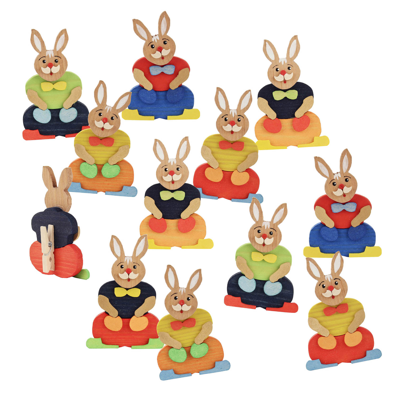 Osterhase bunt mit Klammer im Dregeno Online Shop günstig kaufen