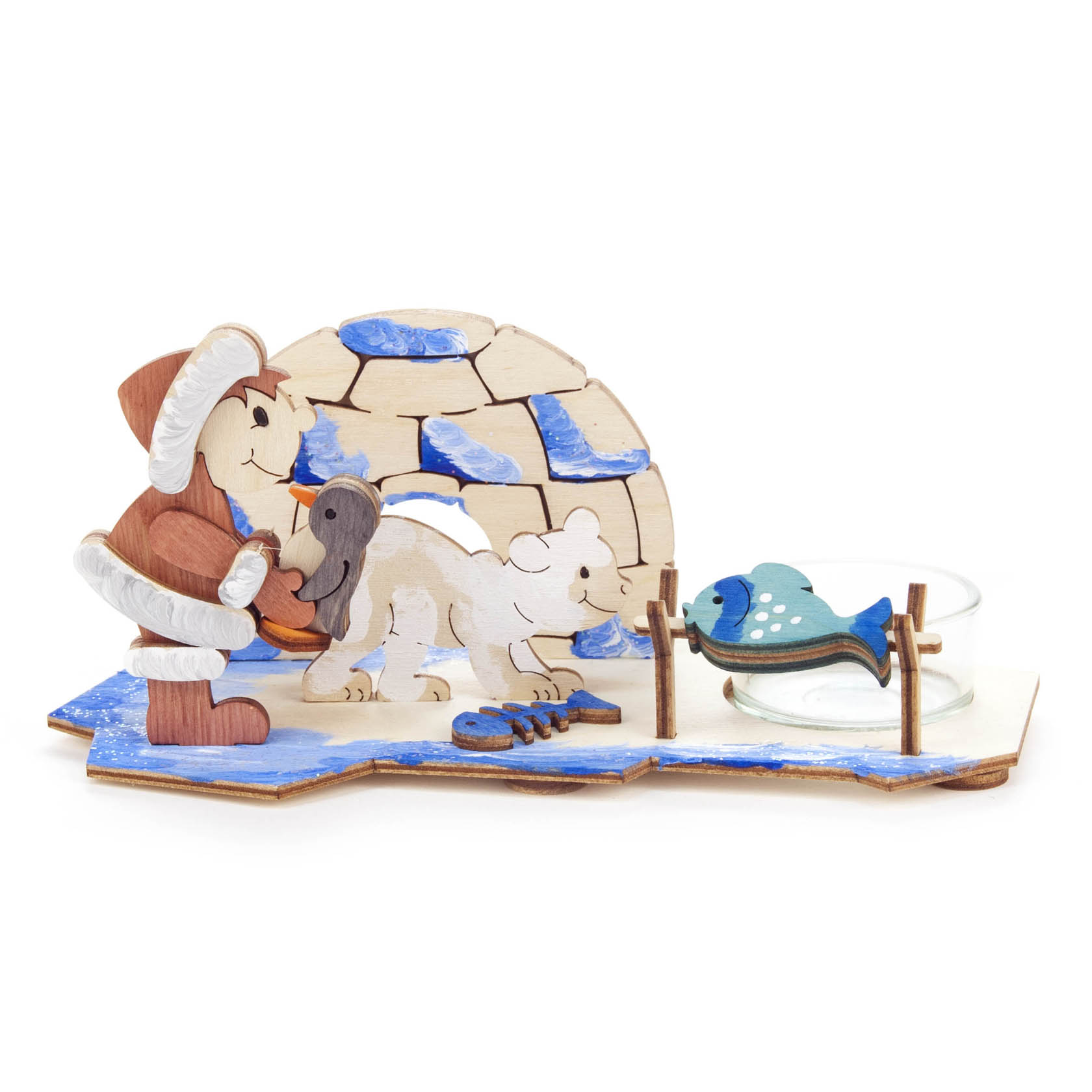Bastelset Teelichthalter Eskimo 17x8x8cm im Dregeno Online Shop günstig kaufen