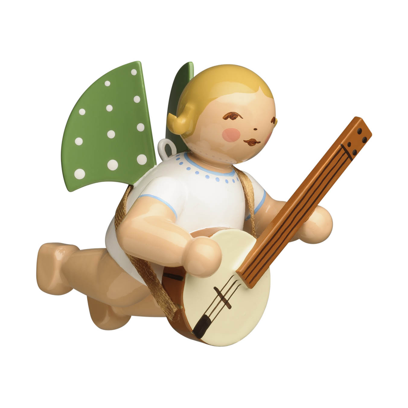 Engel mit Banjo, schwebend